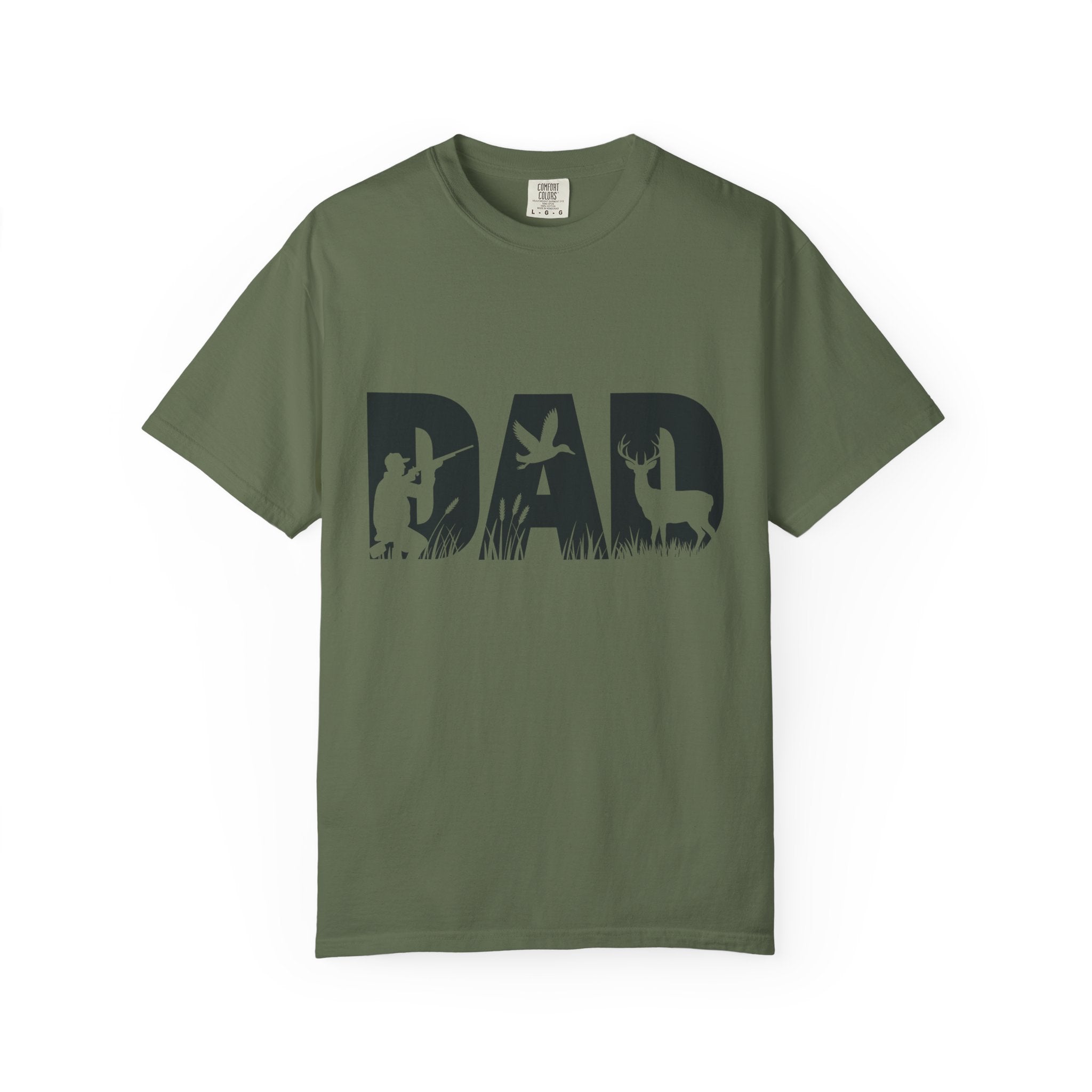 Dad Silhouette Nature T-Shirt — 'DAD' Deer & Camper Outdoor Graphic Tee