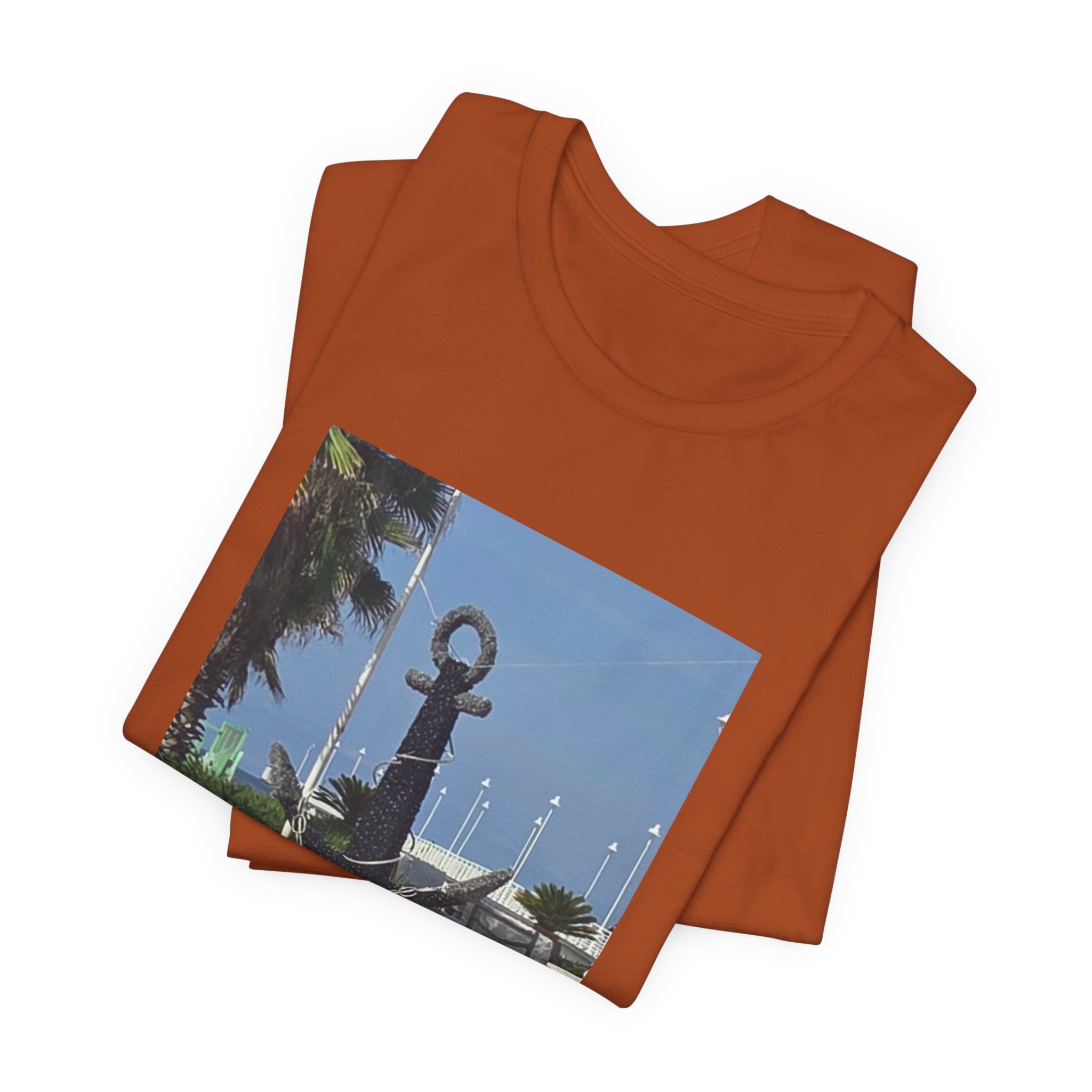 Anchor Statue Photo Tee — Coastal Nautical T-Shirt