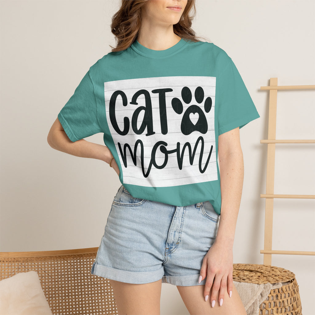 Garment-Dyed Cat Mom Tee
