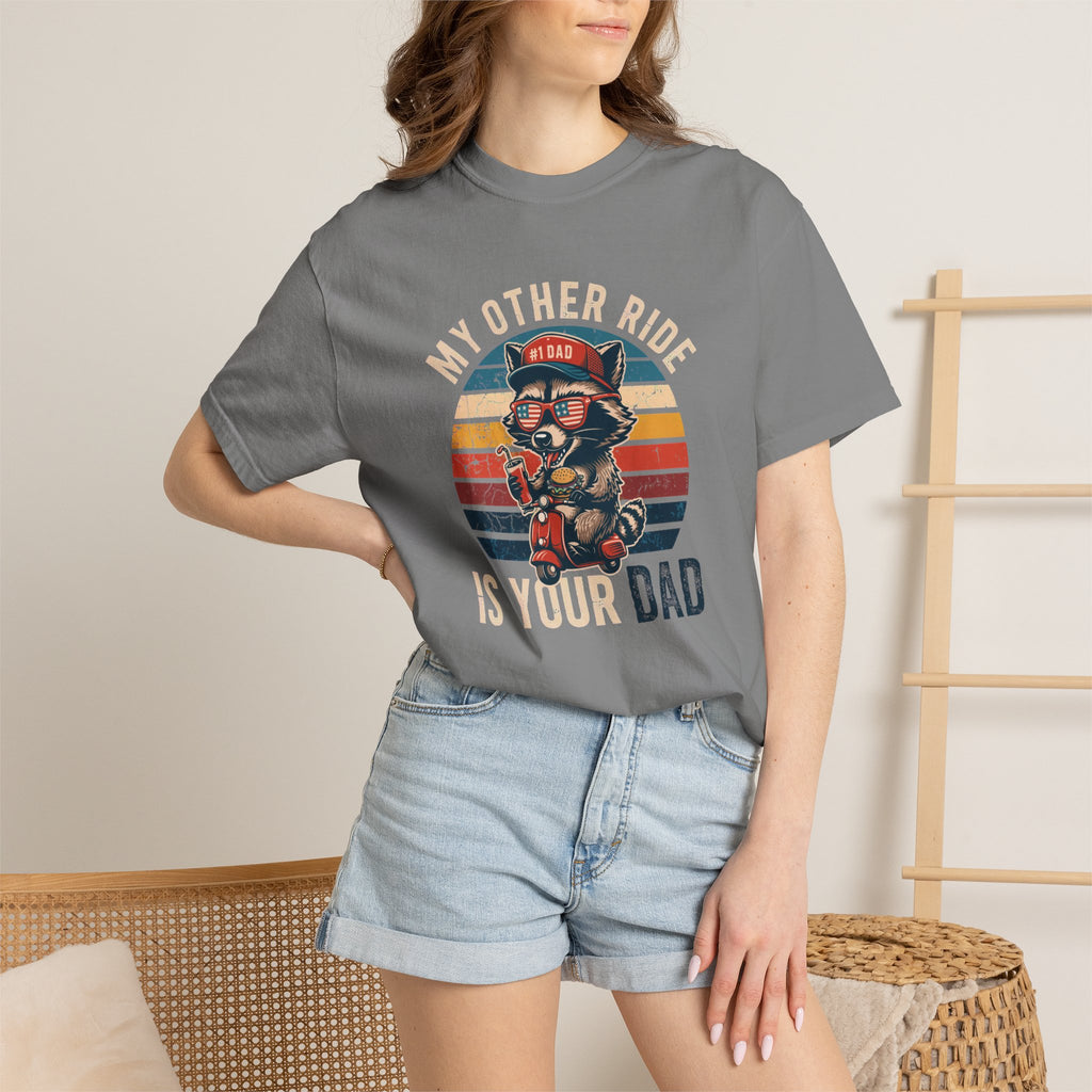 My Other Ride Is Your Dad T-Shirt — Cute Motorcycle Puppy Graphic Tee for Dad, Father's Day Gift