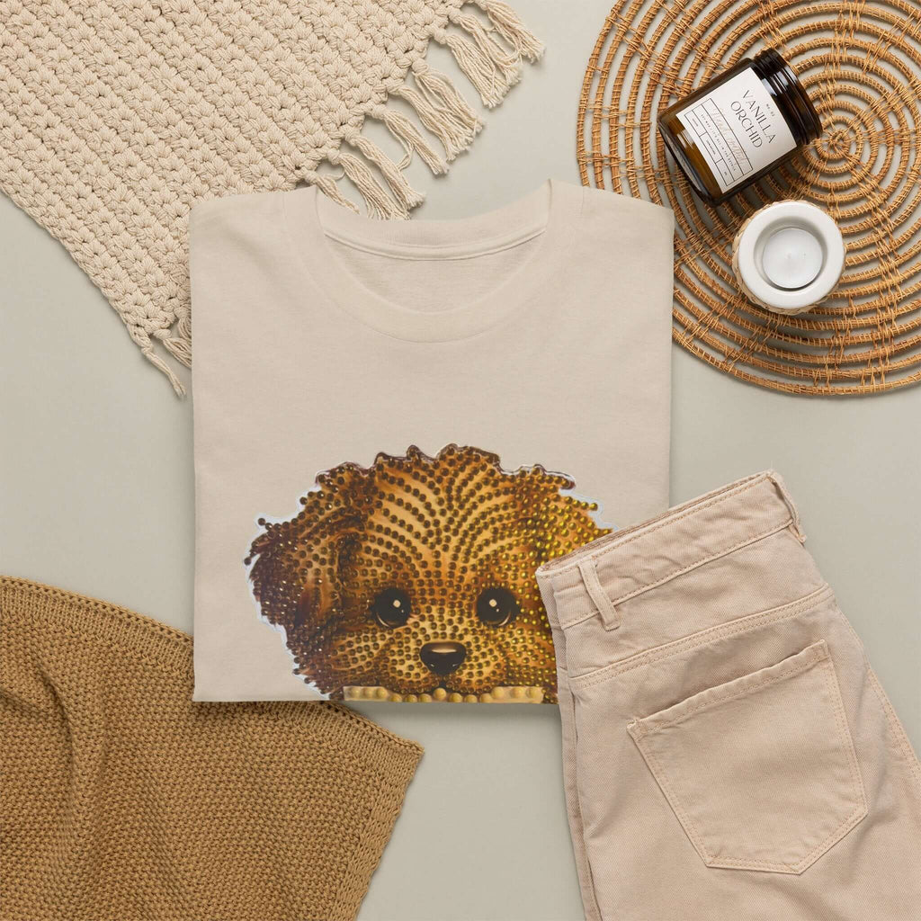 Puppy Love T‑Shirt — Cute Brown Puppy Holding Heart Tee (I Love You)