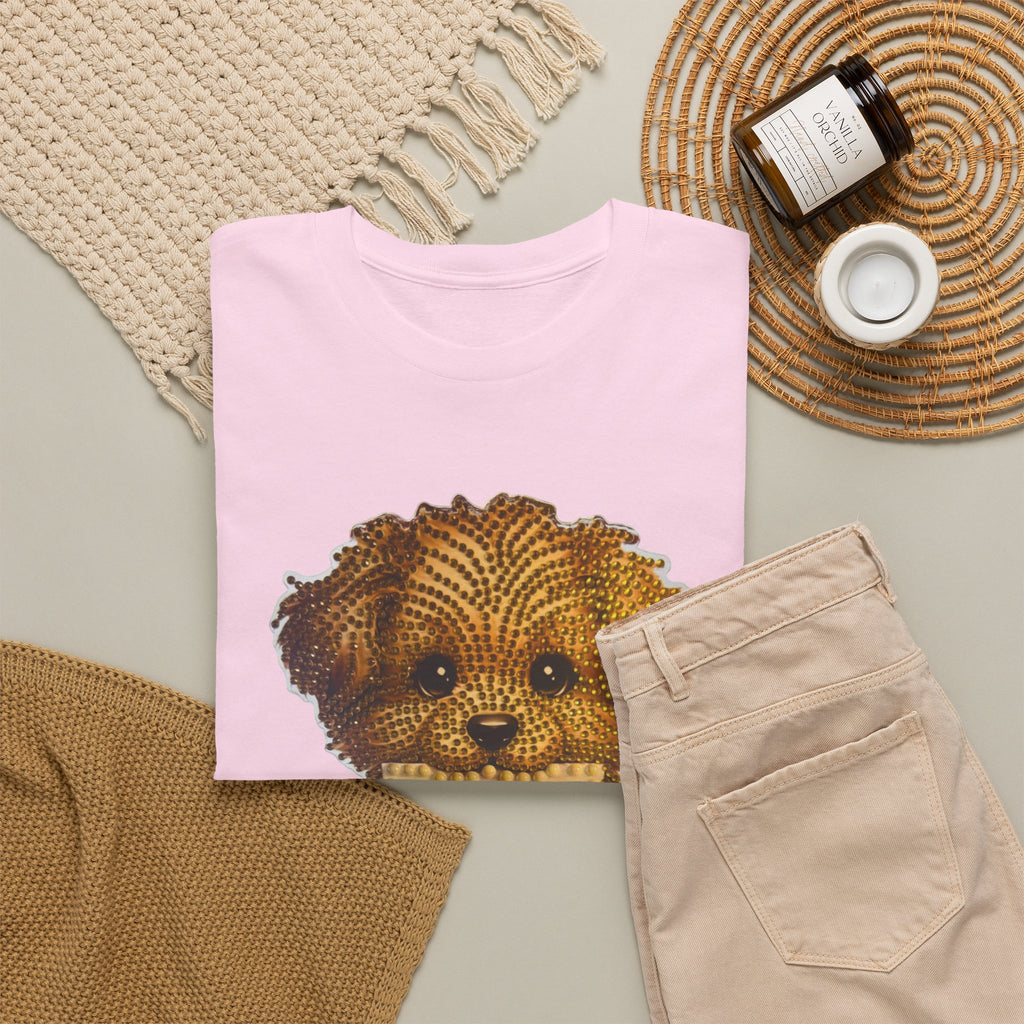 Puppy Love T‑Shirt — Cute Brown Puppy Holding Heart Tee (I Love You)