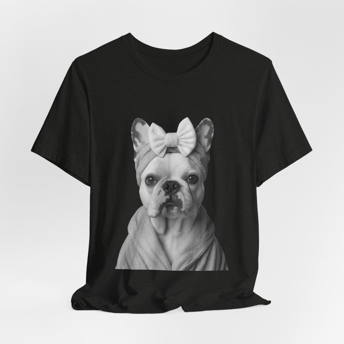 French Bulldog Portrait Tee — Cute Bow Dog Graphic T-Shirt