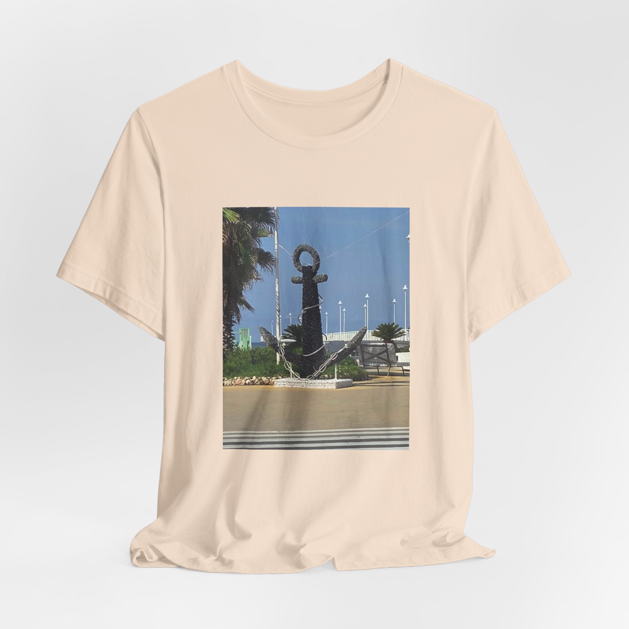 Anchor Statue Photo Tee — Coastal Nautical T-Shirt