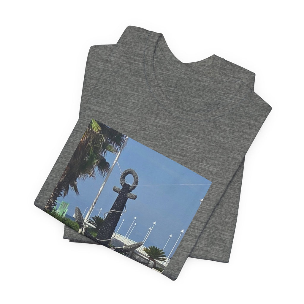 Anchor Statue Photo Tee — Coastal Nautical T-Shirt