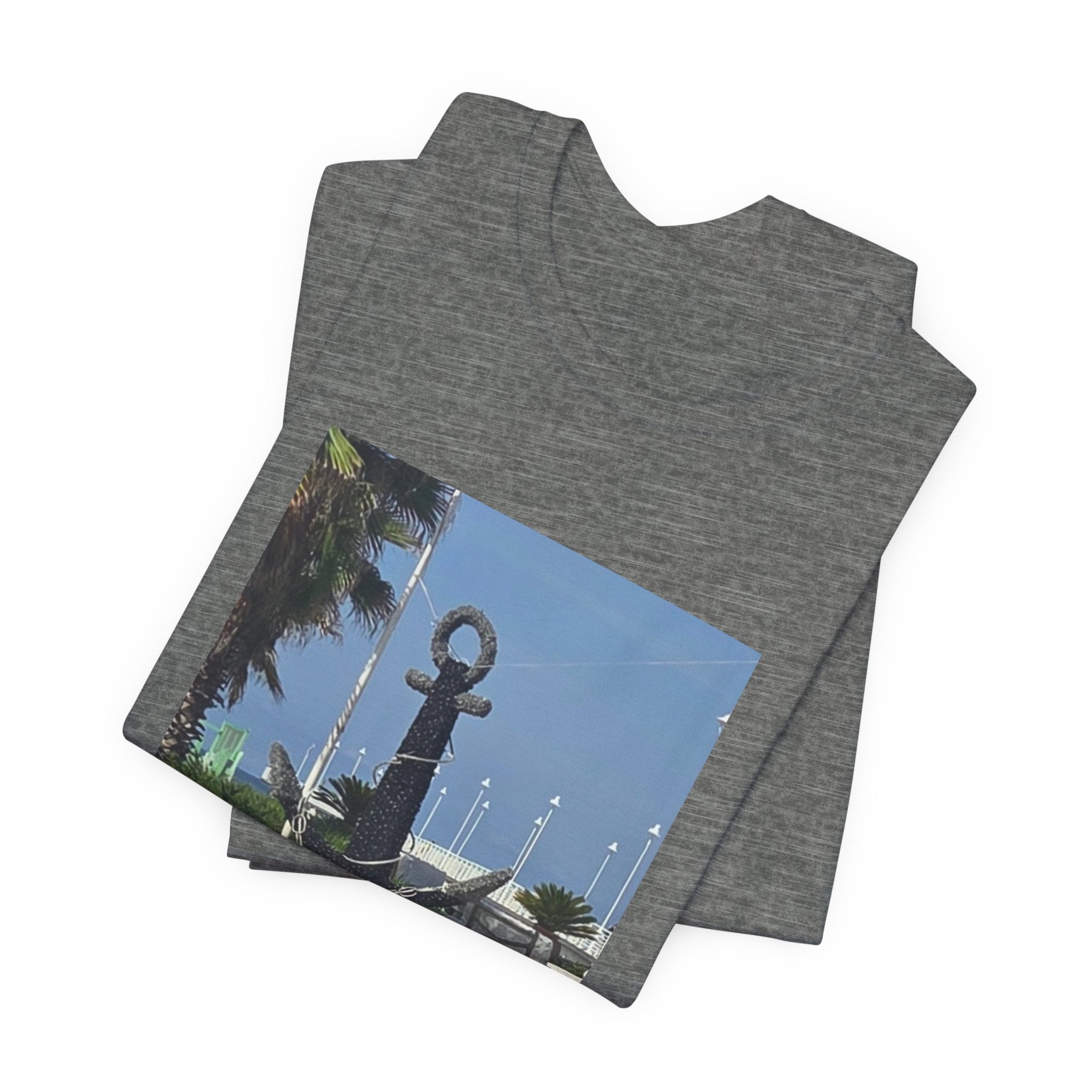 Anchor Statue Photo Tee — Coastal Nautical T-Shirt
