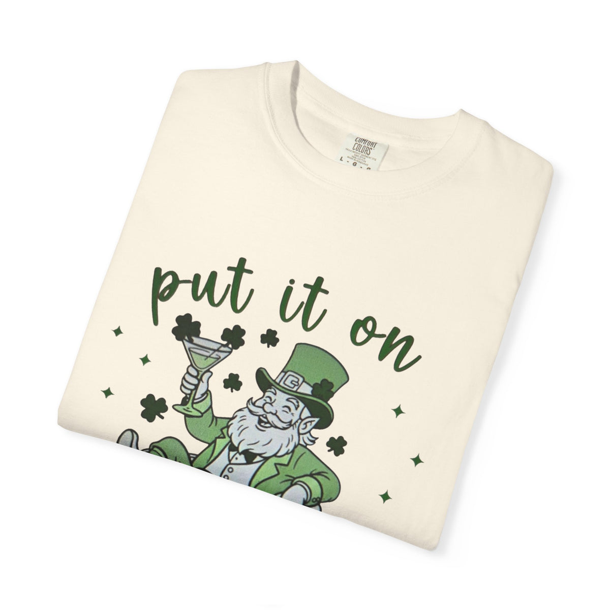 St. Patrick's Day Leprechaun Cocktail T-Shirt — "Put It On Leprechaun's Tab"