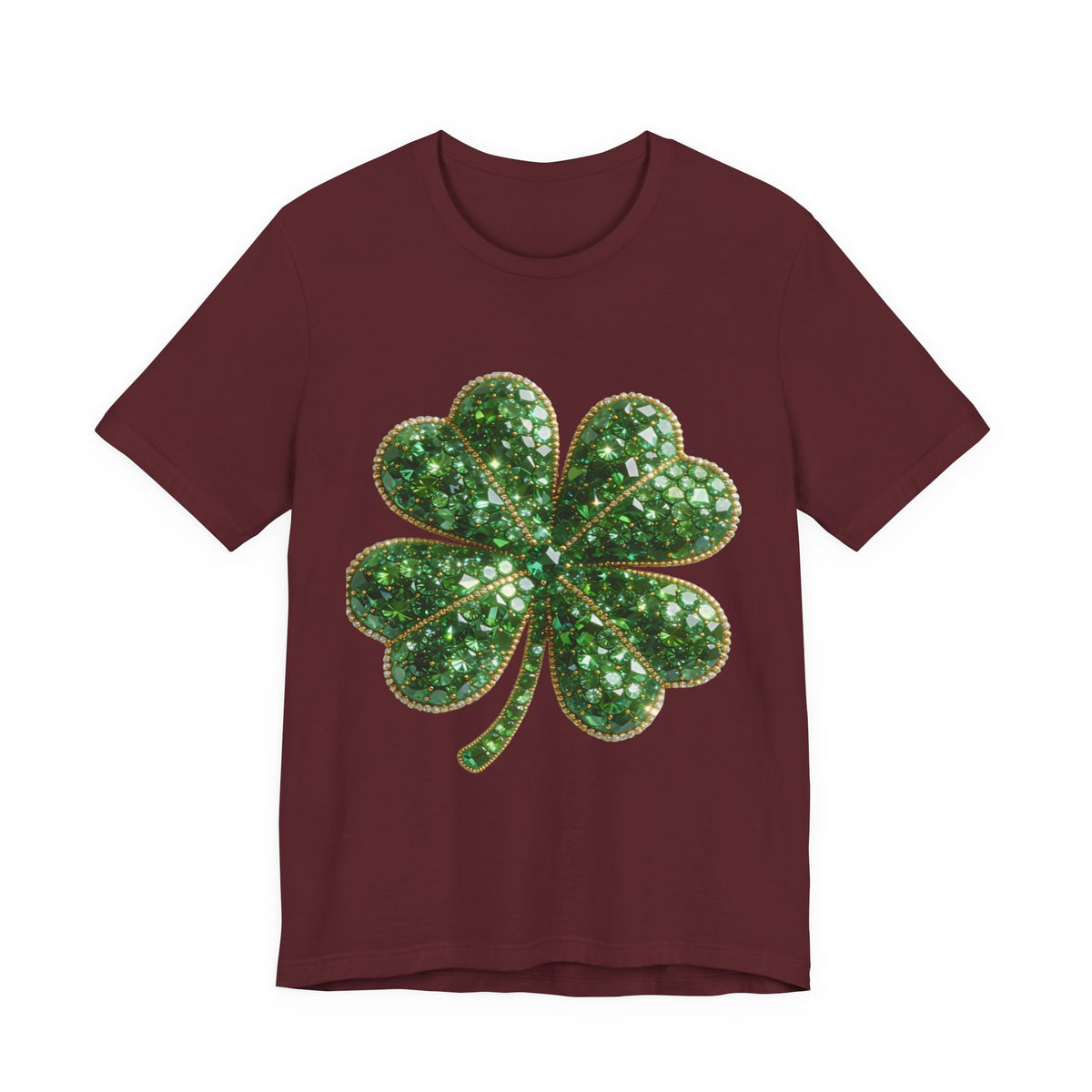 Shimmering Green Four-Leaf Clover T-Shirt — St. Patrick’s Day Lucky Tee