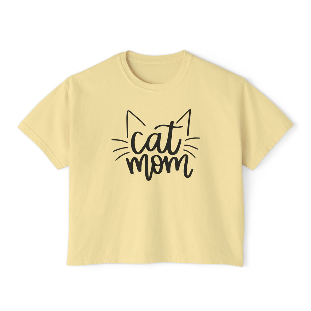 Cat Mom Boxy Cotton Tee