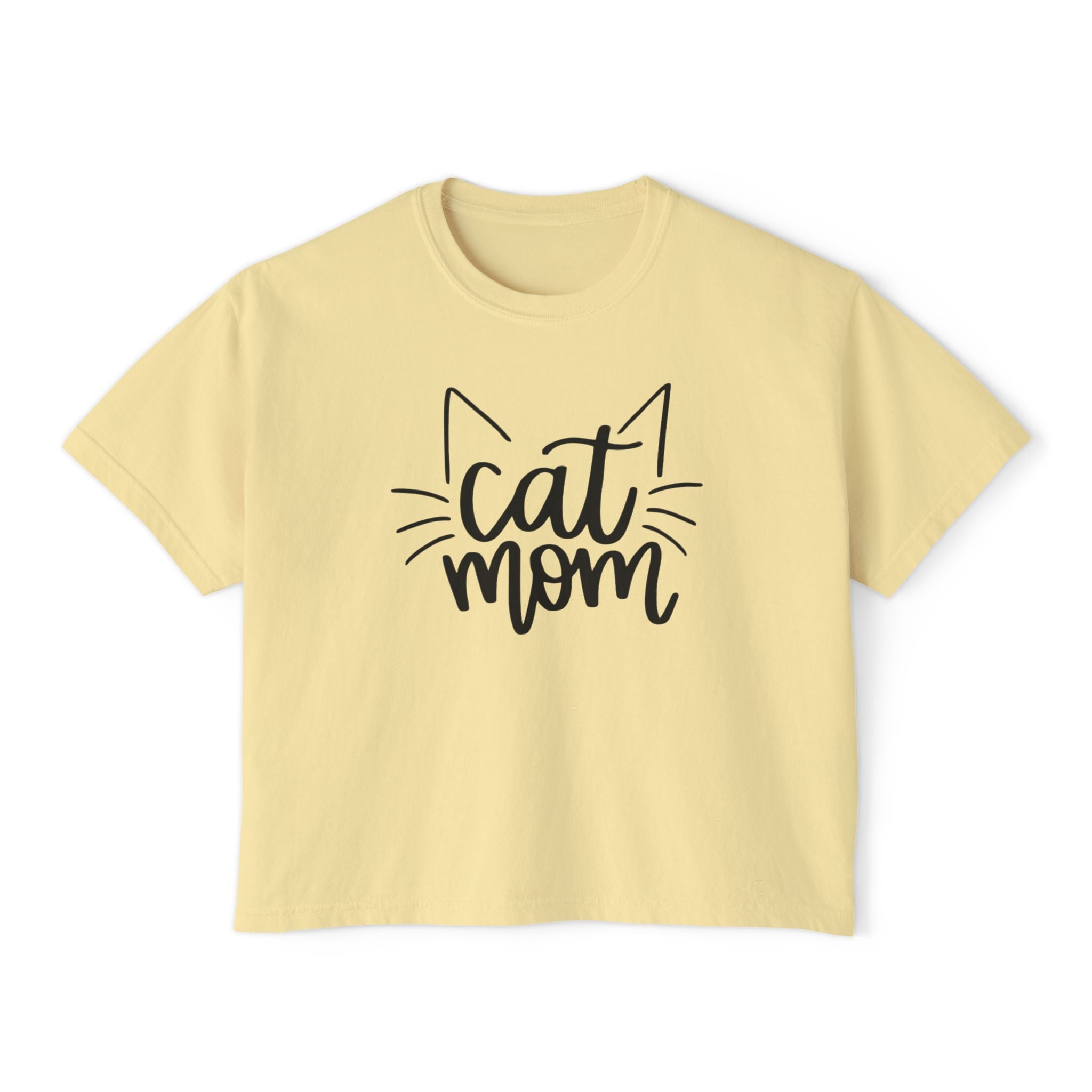 Cat Mom Boxy Cotton Tee