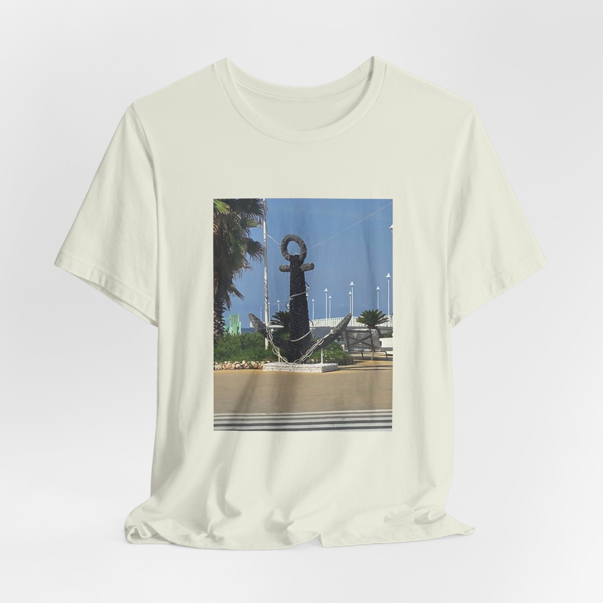 Anchor Statue Photo Tee — Coastal Nautical T-Shirt