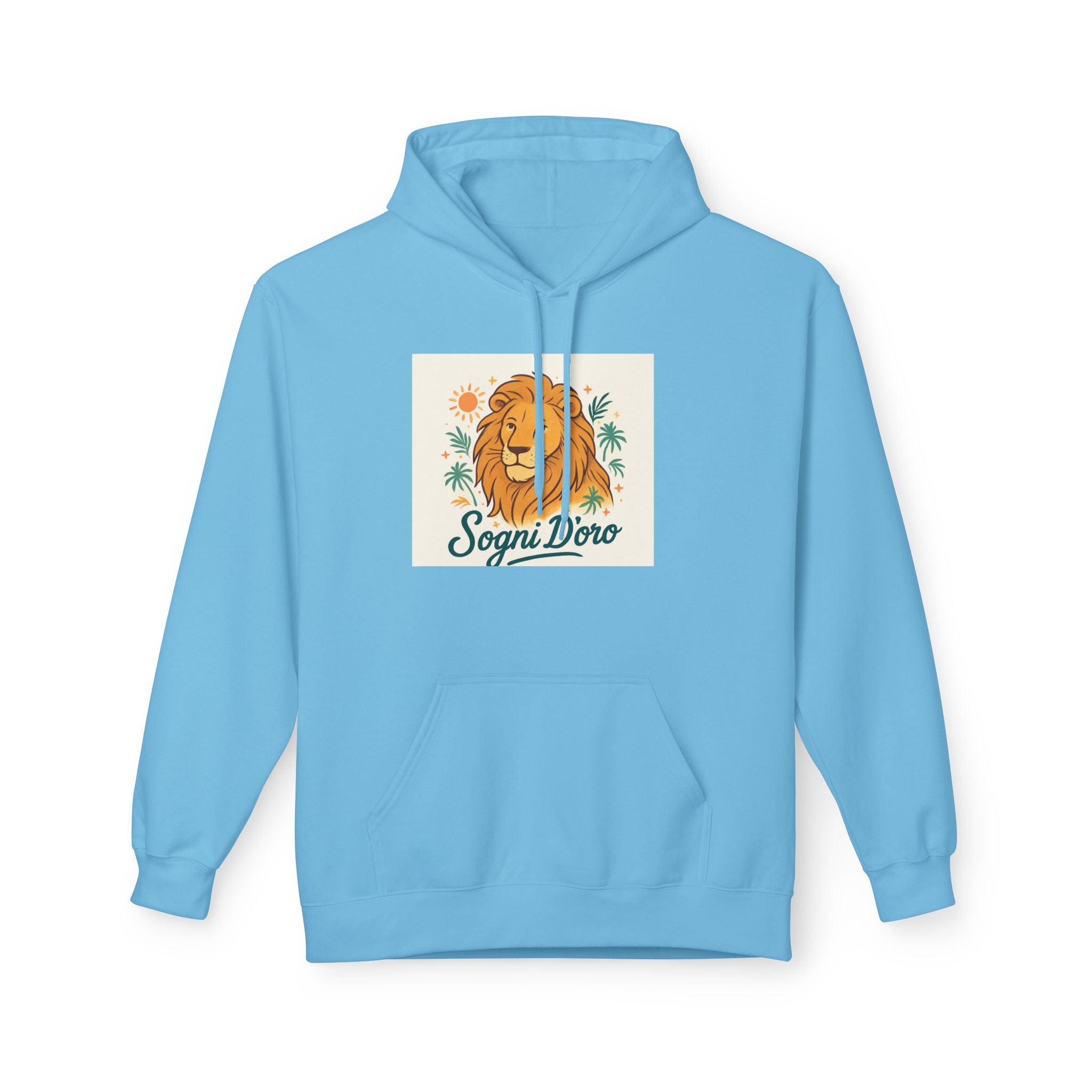 Aslan Grafik Kapüşonlu Sweatshirt — "Tatlı Rüyalar" Rüya Gibi Retro Aslan Sweatshirt