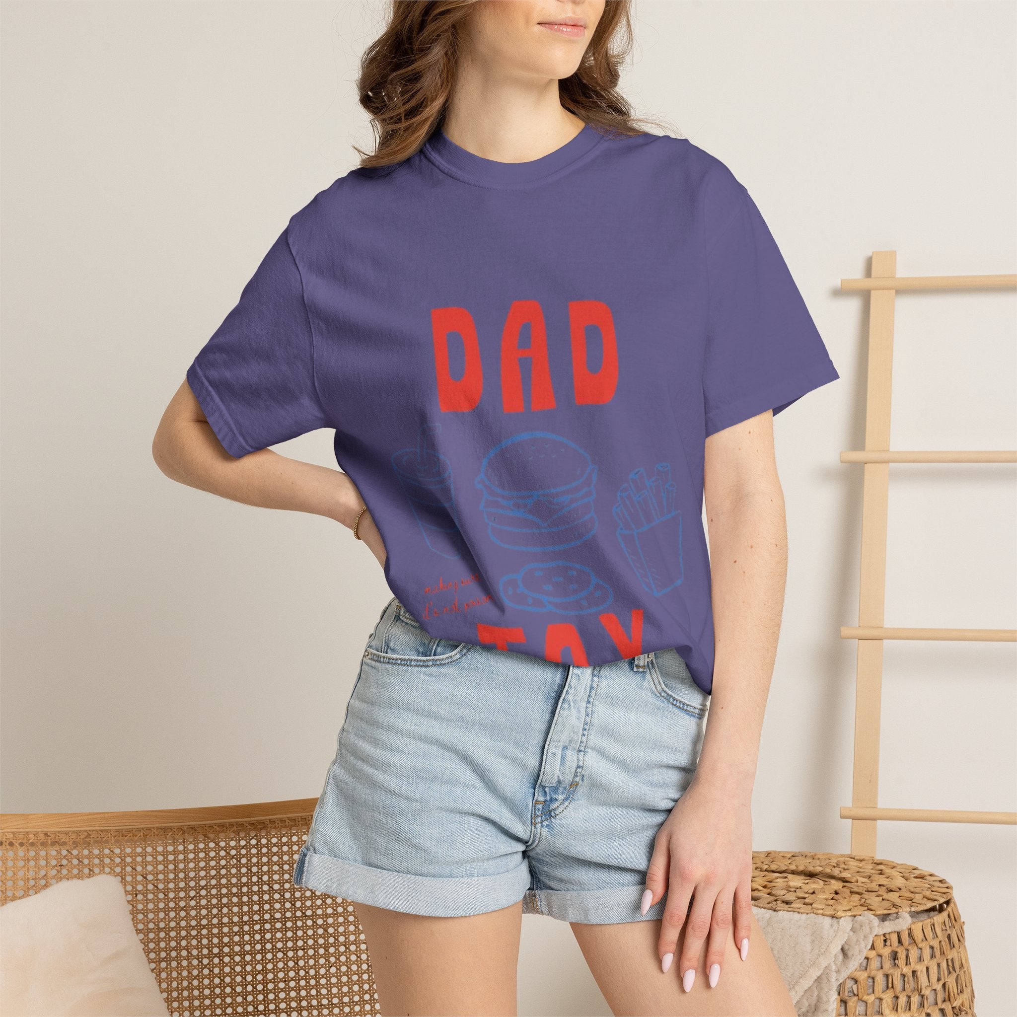Dad Tax T-Shirt — Funny Father’s Day Tee with Burger, Fries & Drink Graphic
