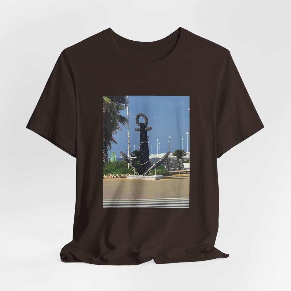 Anchor Statue Photo Tee — Coastal Nautical T-Shirt