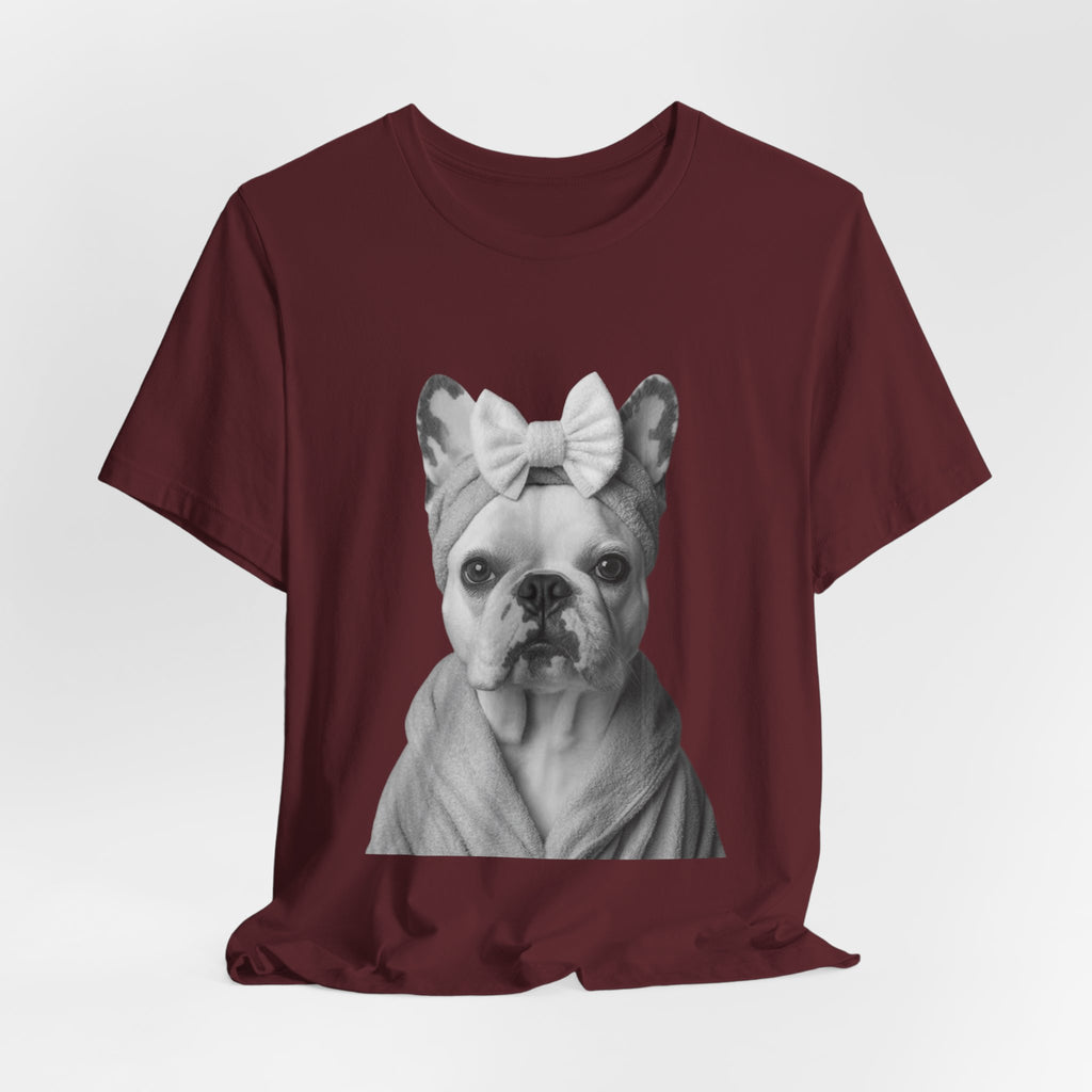 French Bulldog Portrait Tee — Cute Bow Dog Graphic T-Shirt