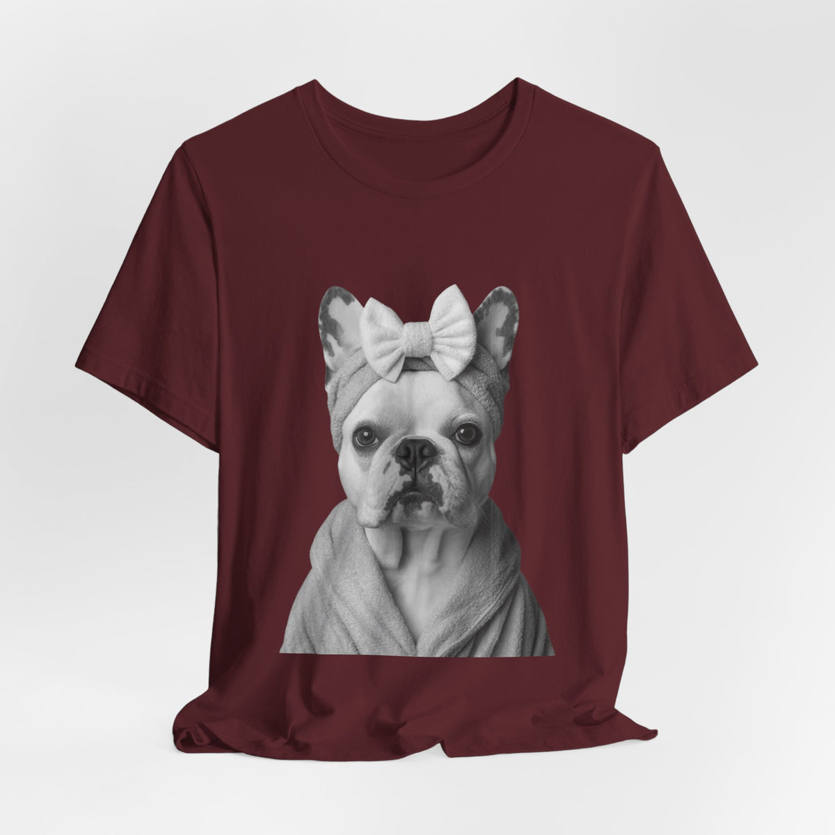 French Bulldog Portrait Tee — Cute Bow Dog Graphic T-Shirt
