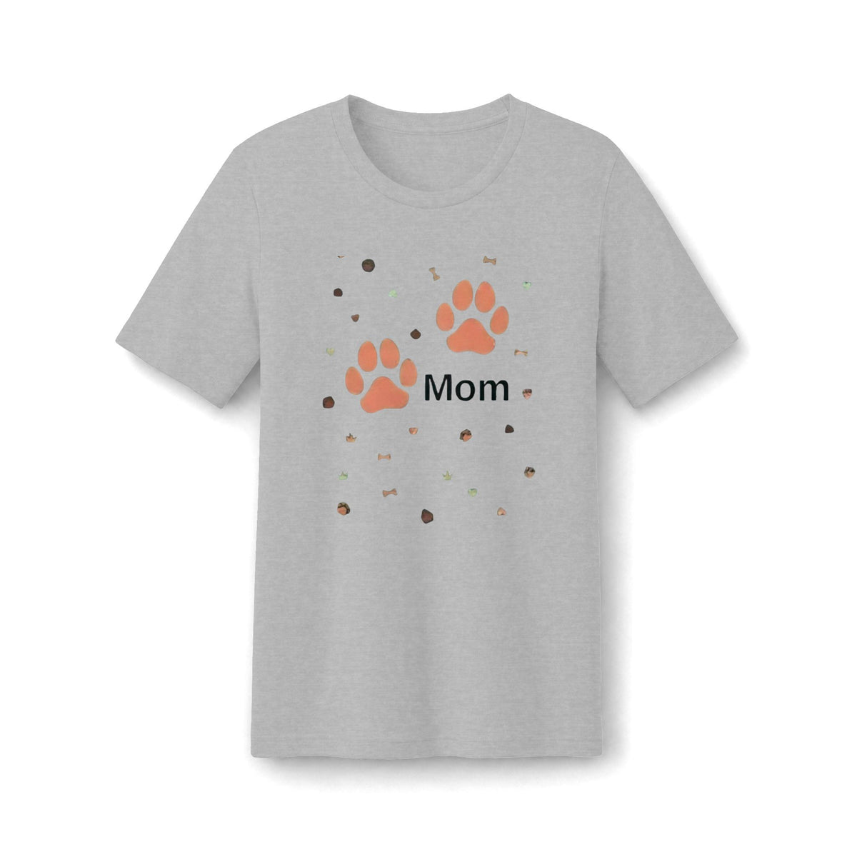 Pet Mom Paw Print T-Shirt — "Mom" Paw & Bone Graphic Women's Tee