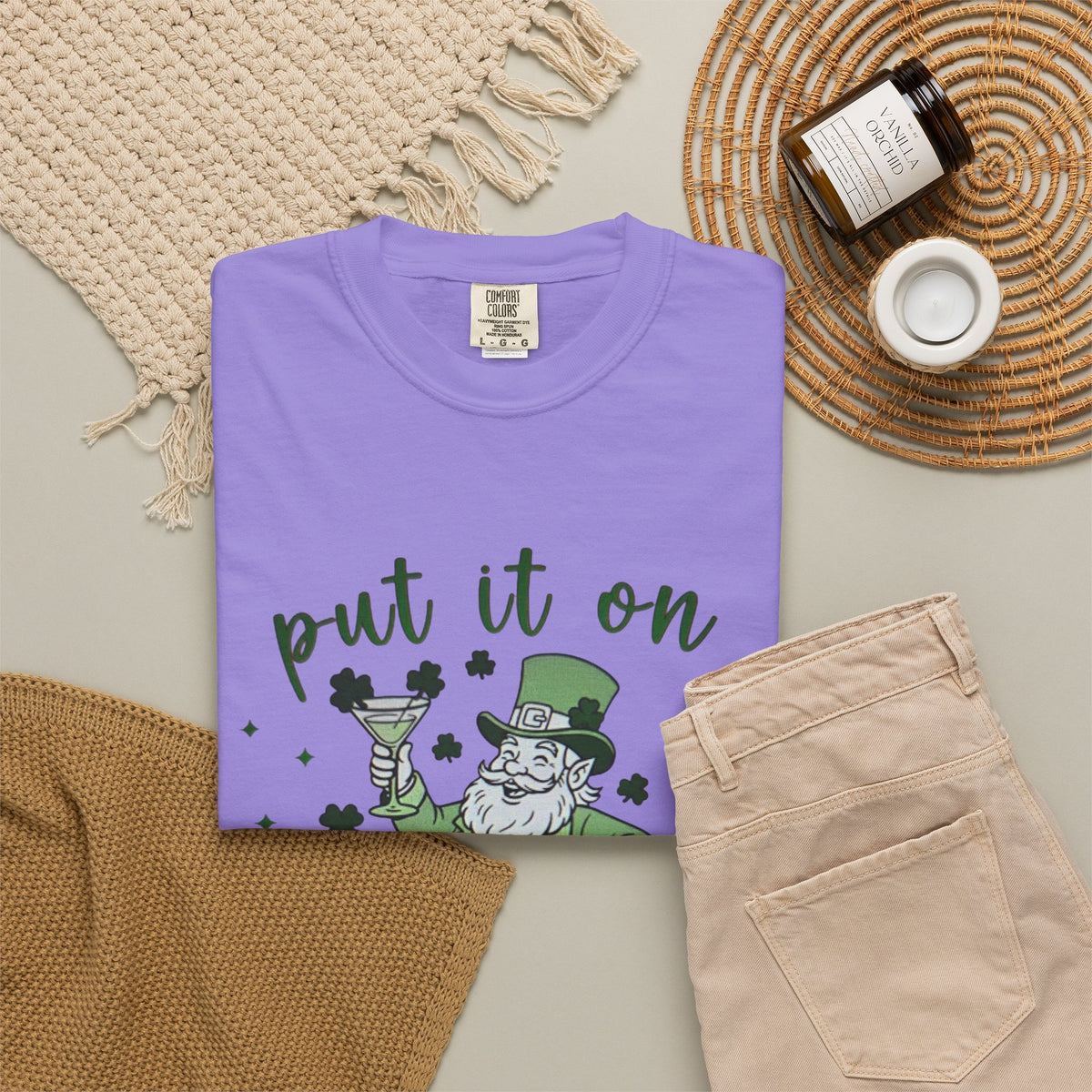 St. Patrick's Day Leprechaun Cocktail T-Shirt — "Put It On Leprechaun's Tab"