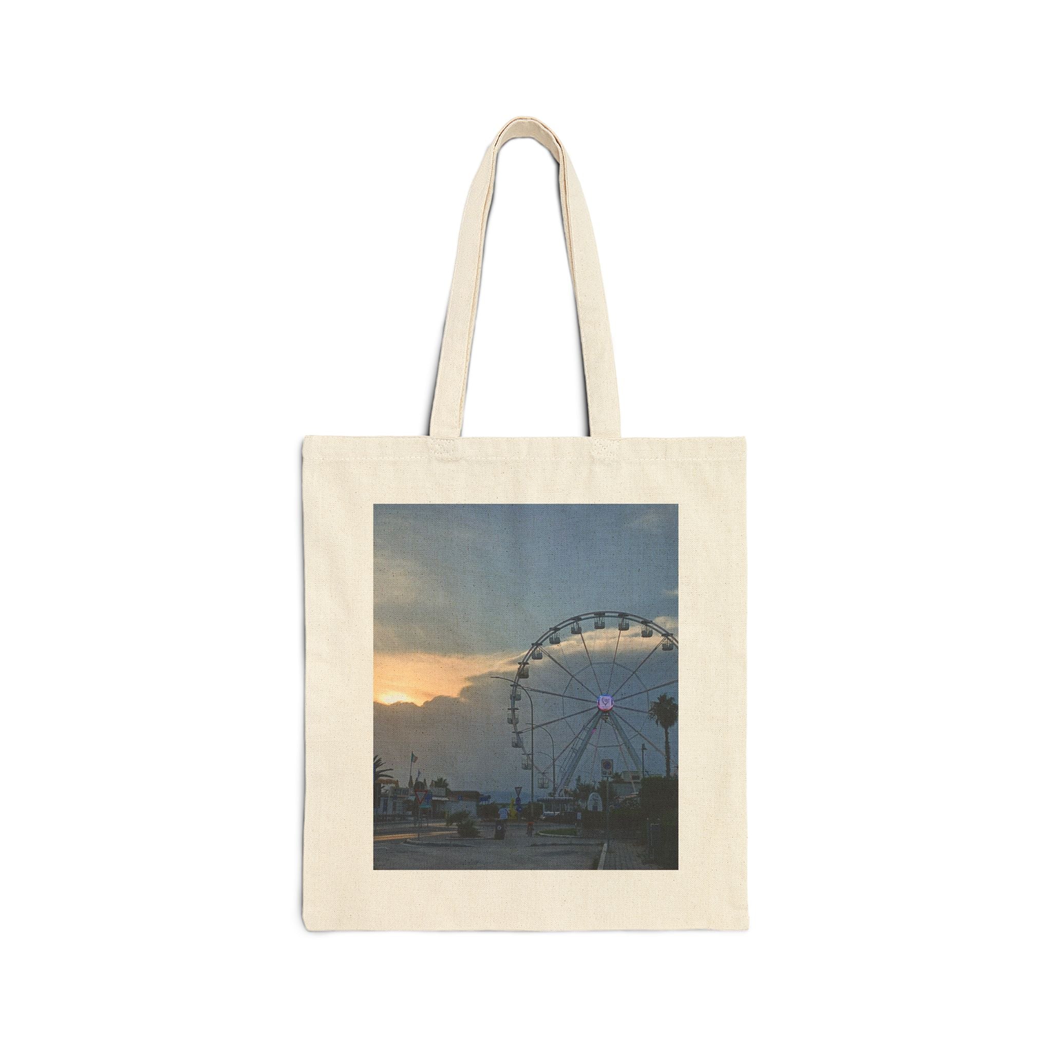 Ferris Wheel Sunset Tote Bag — Canvas Beach Market Bag