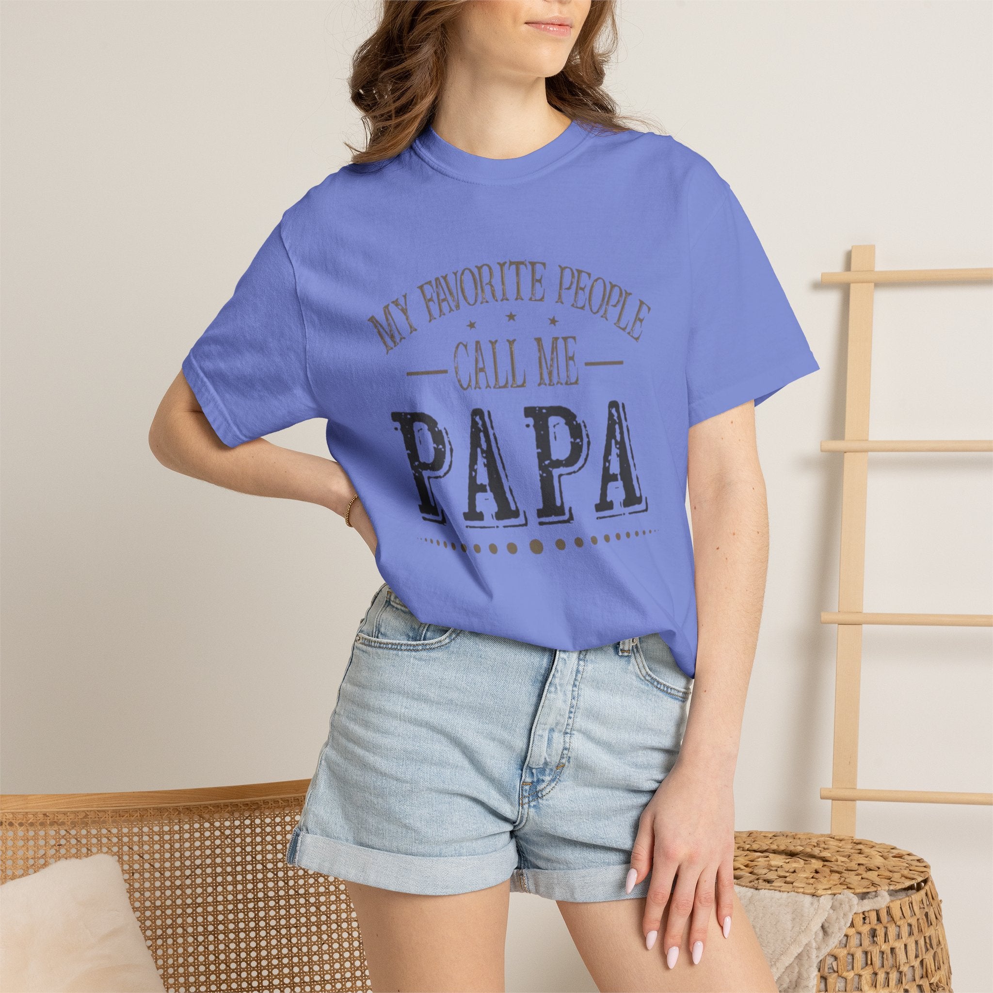 Papa T-Shirt – “My Favorite People Call Me Papa” Vintage Dad Tee