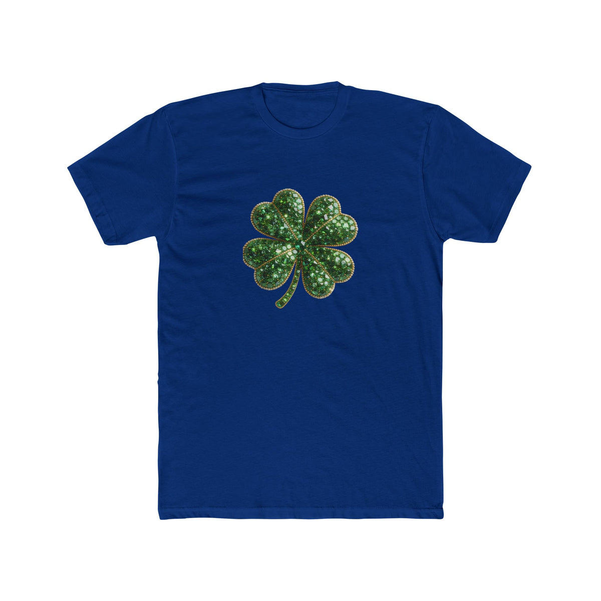 St. Patrick's Day Green Glitter Four-Leaf Clover T-Shirt