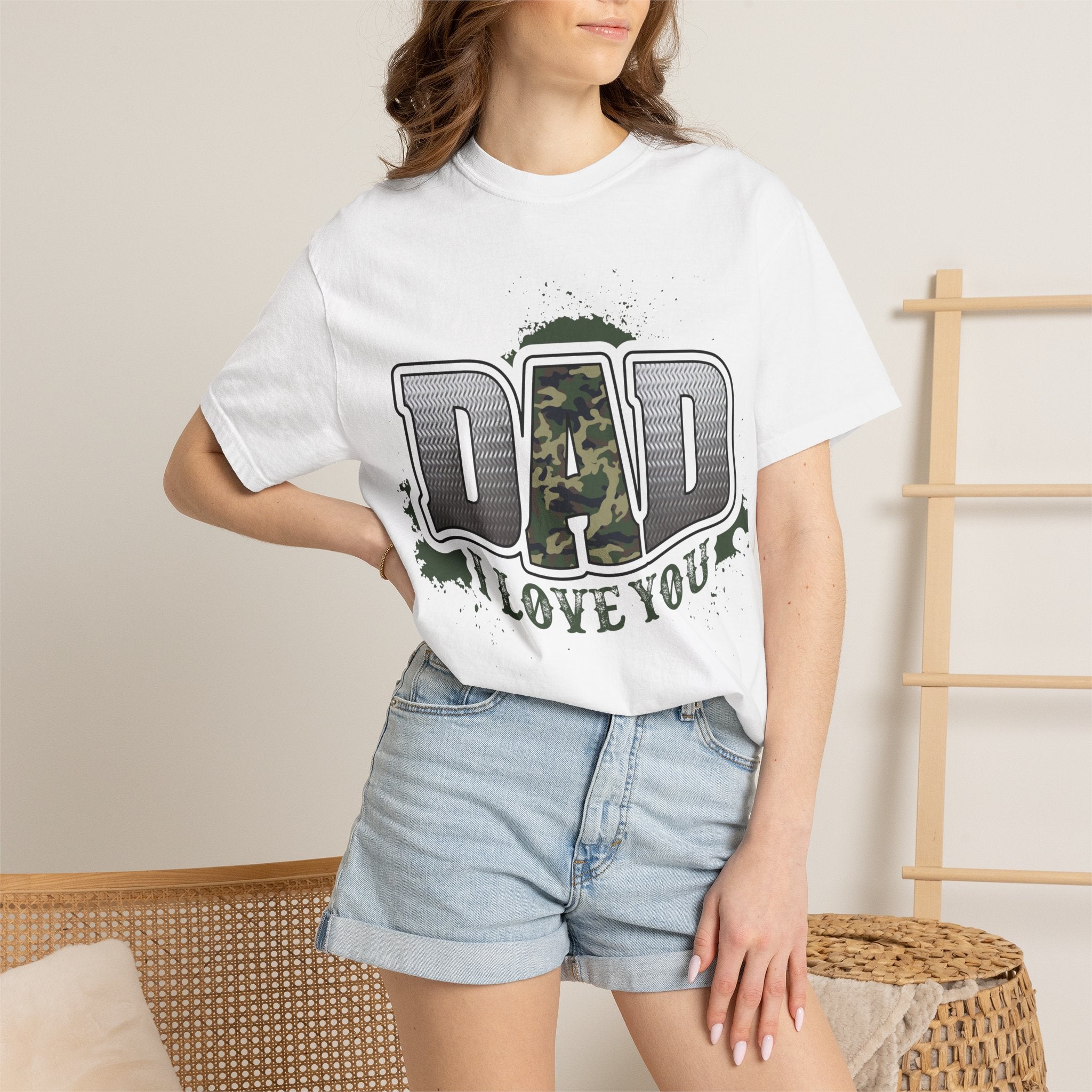 Dad I Love You Camo Graphic T-Shirt