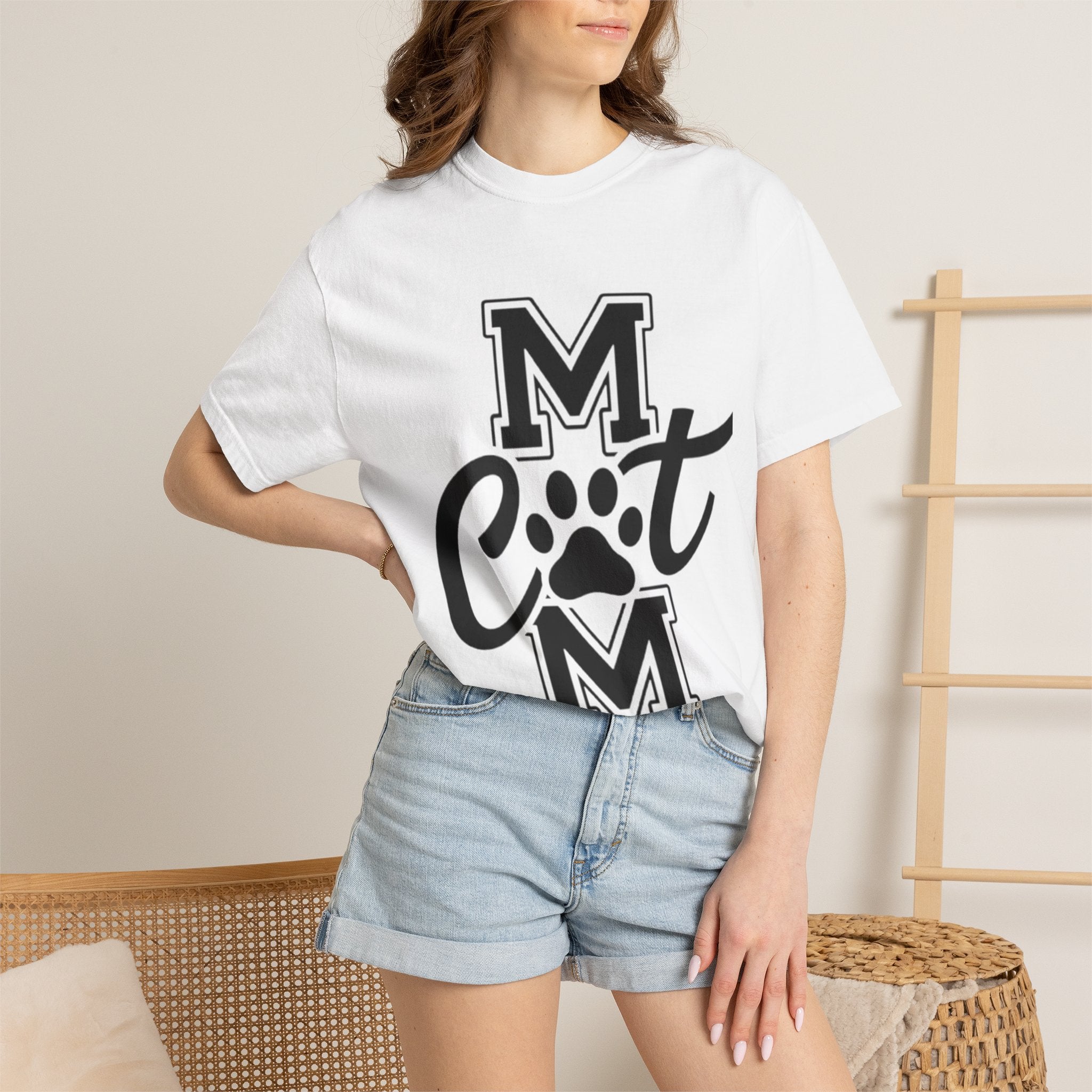Garment-Dyed Cat Mom Tee