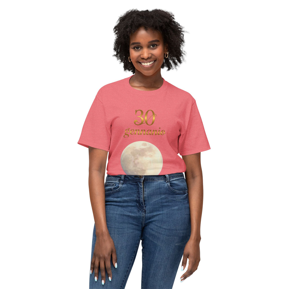 T-Shirt — "30 Gennaio" Moon Graphic Birthday Tee