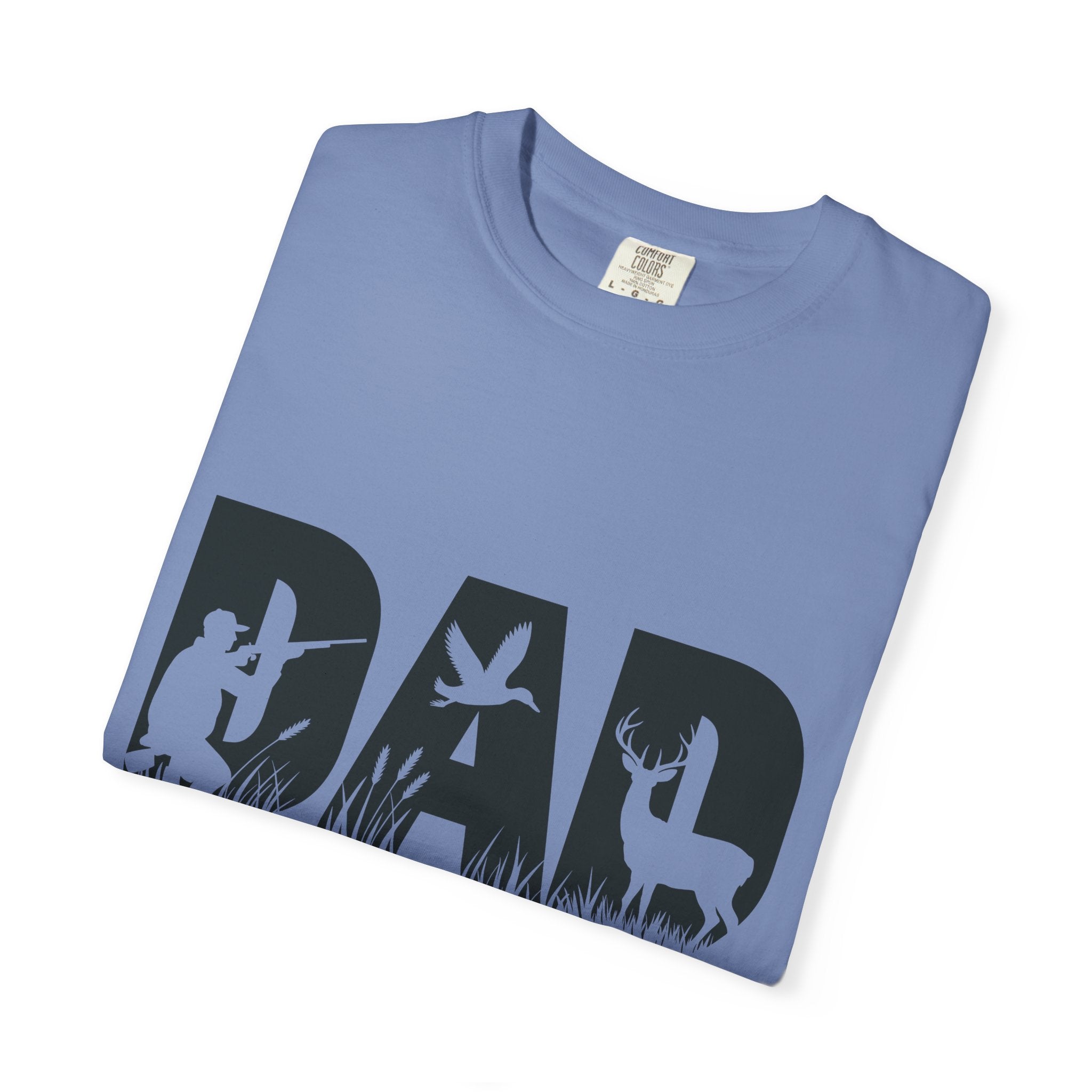 Dad Silhouette Nature T-Shirt — 'DAD' Deer & Camper Outdoor Graphic Tee