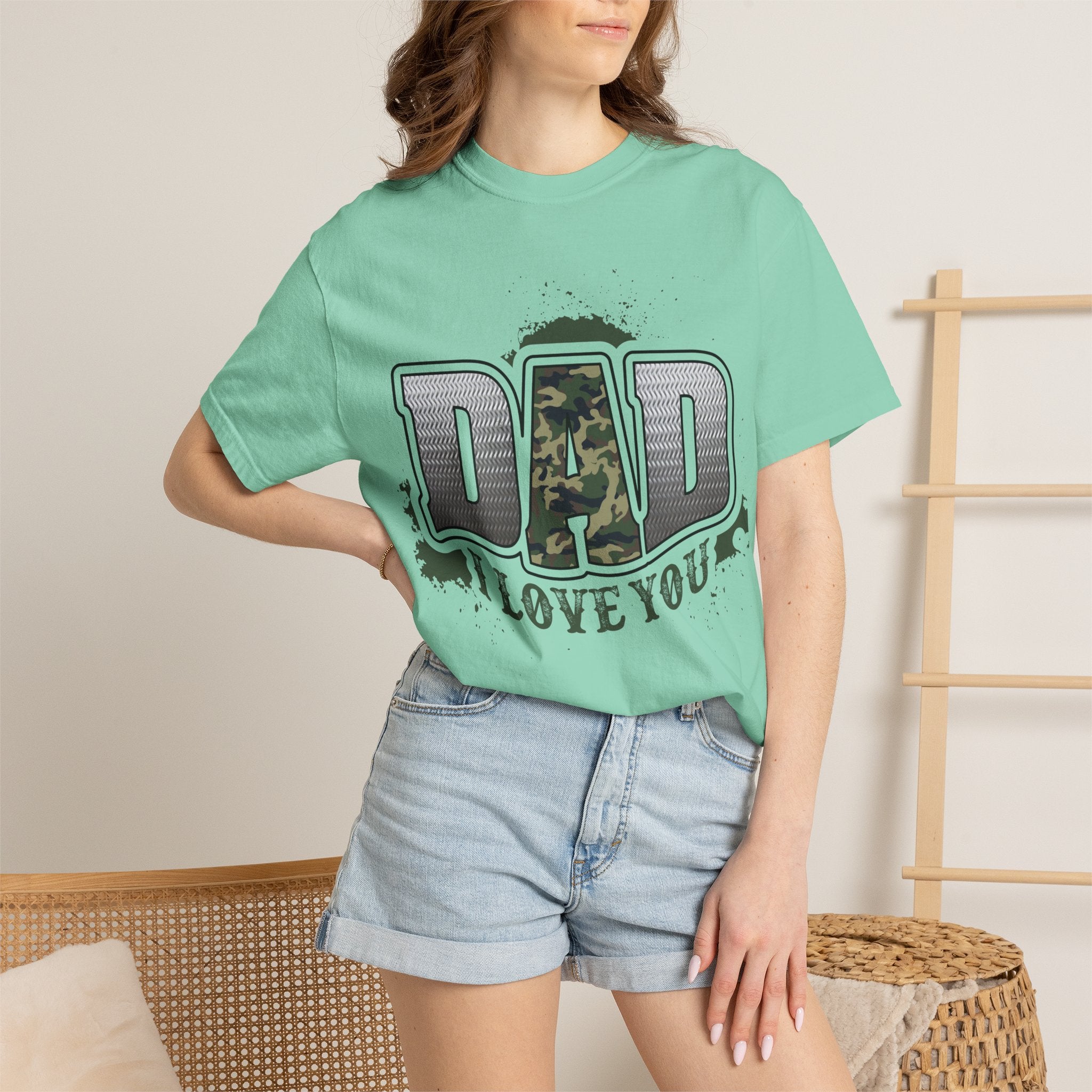 Dad I Love You Camo Graphic T-Shirt