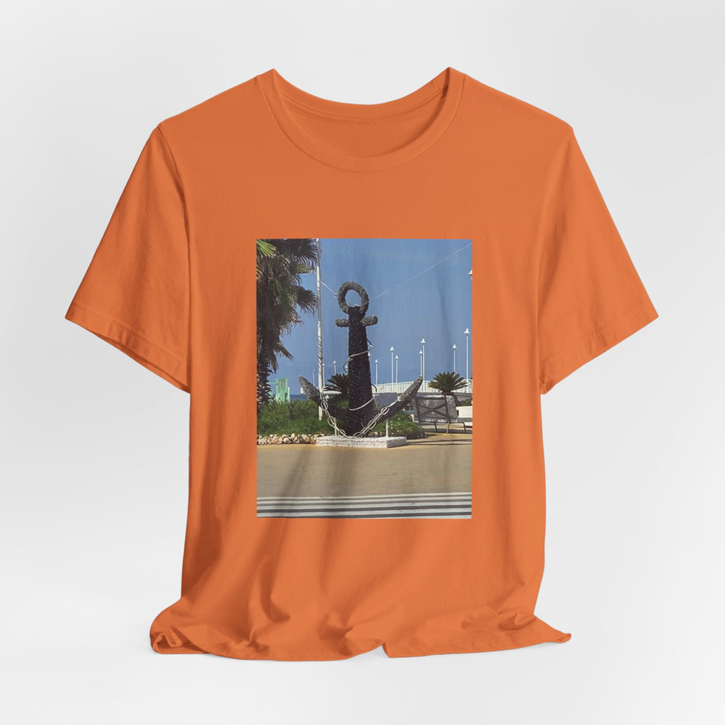 Anchor Statue Photo Tee — Coastal Nautical T-Shirt