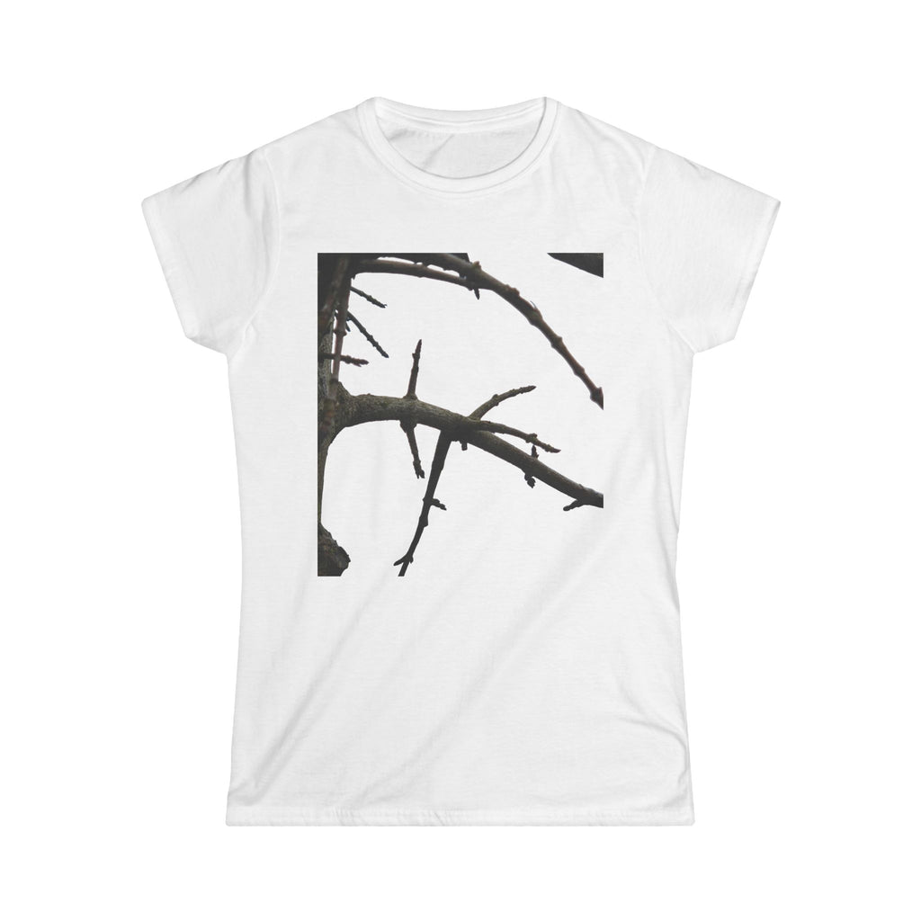 Women's Tee — Minimal Black Thorn Branch Graphic
