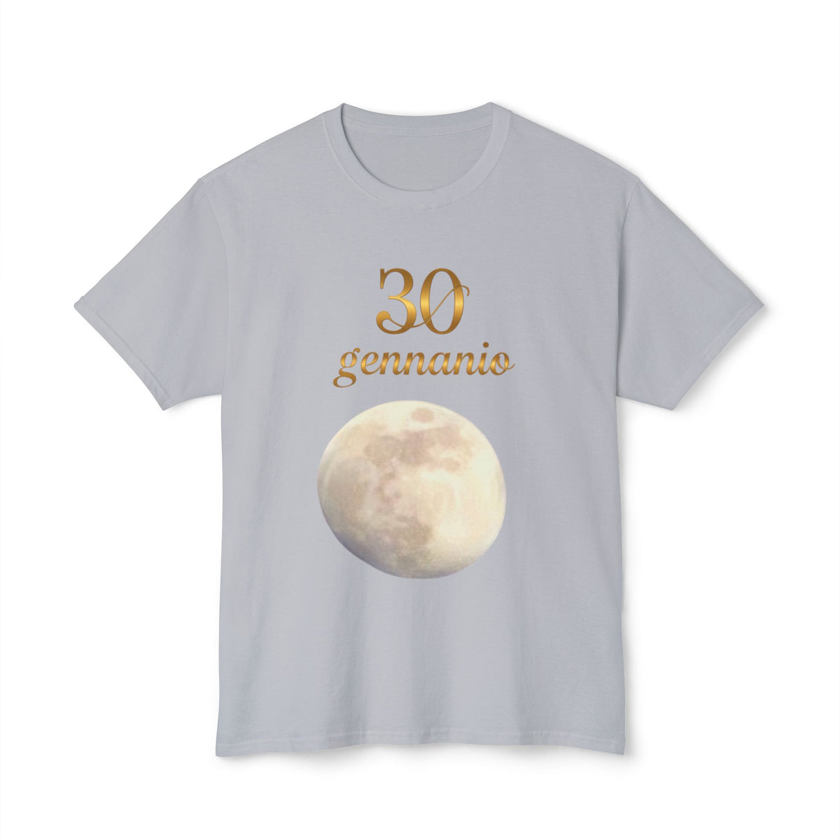 T-Shirt — "30 Gennaio" Moon Graphic Birthday Tee