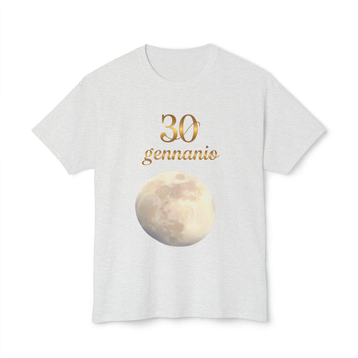 T-Shirt — "30 Gennaio" Moon Graphic Birthday Tee