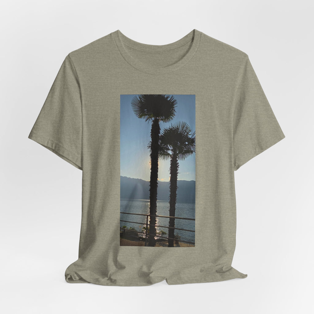 Palm Trees Sunset T‑Shirt — Coastal Photo Tee
