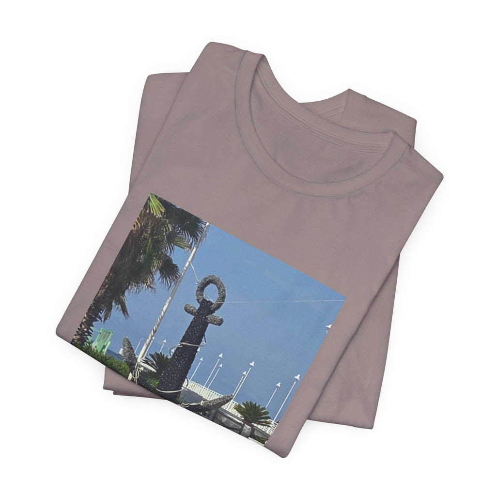 Anchor Statue Photo Tee — Coastal Nautical T-Shirt