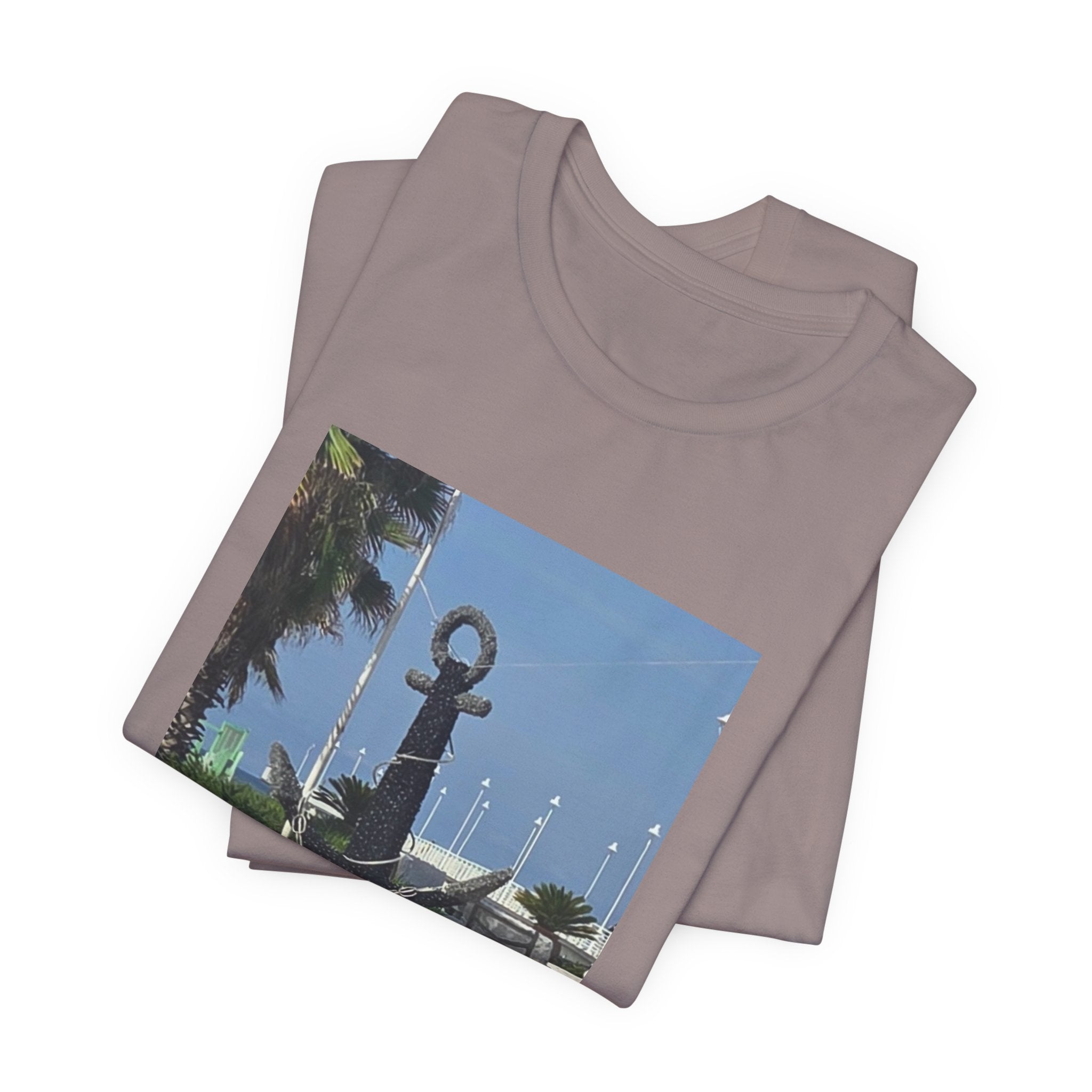 Anchor Statue Photo Tee — Coastal Nautical T-Shirt