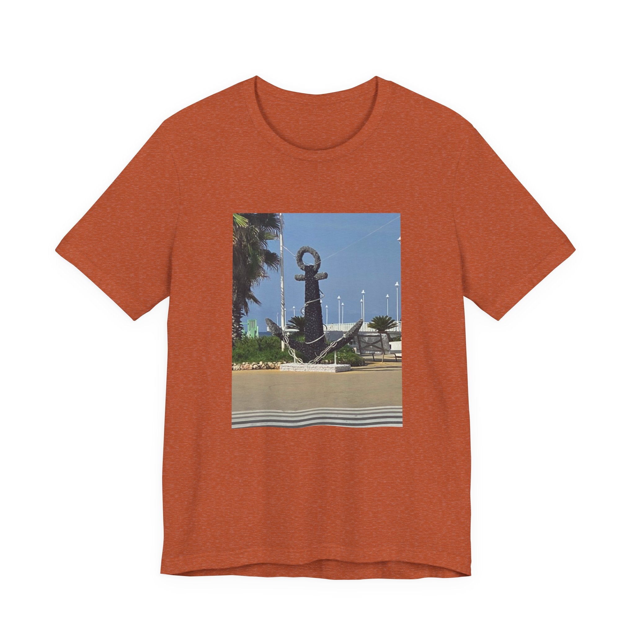 Anchor Statue Photo Tee — Coastal Nautical T-Shirt