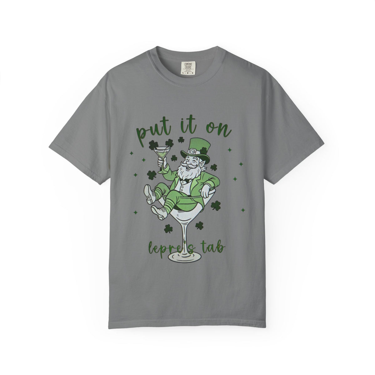 St. Patrick's Day Leprechaun Cocktail T-Shirt — "Put It On Leprechaun's Tab"