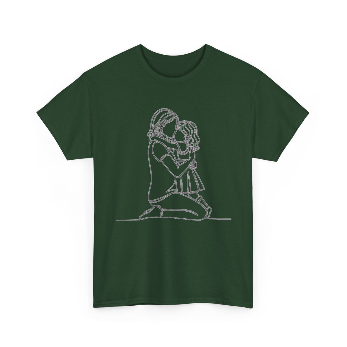Mother and Daughter Line Art Tee — Minimalist Family Love Shirt