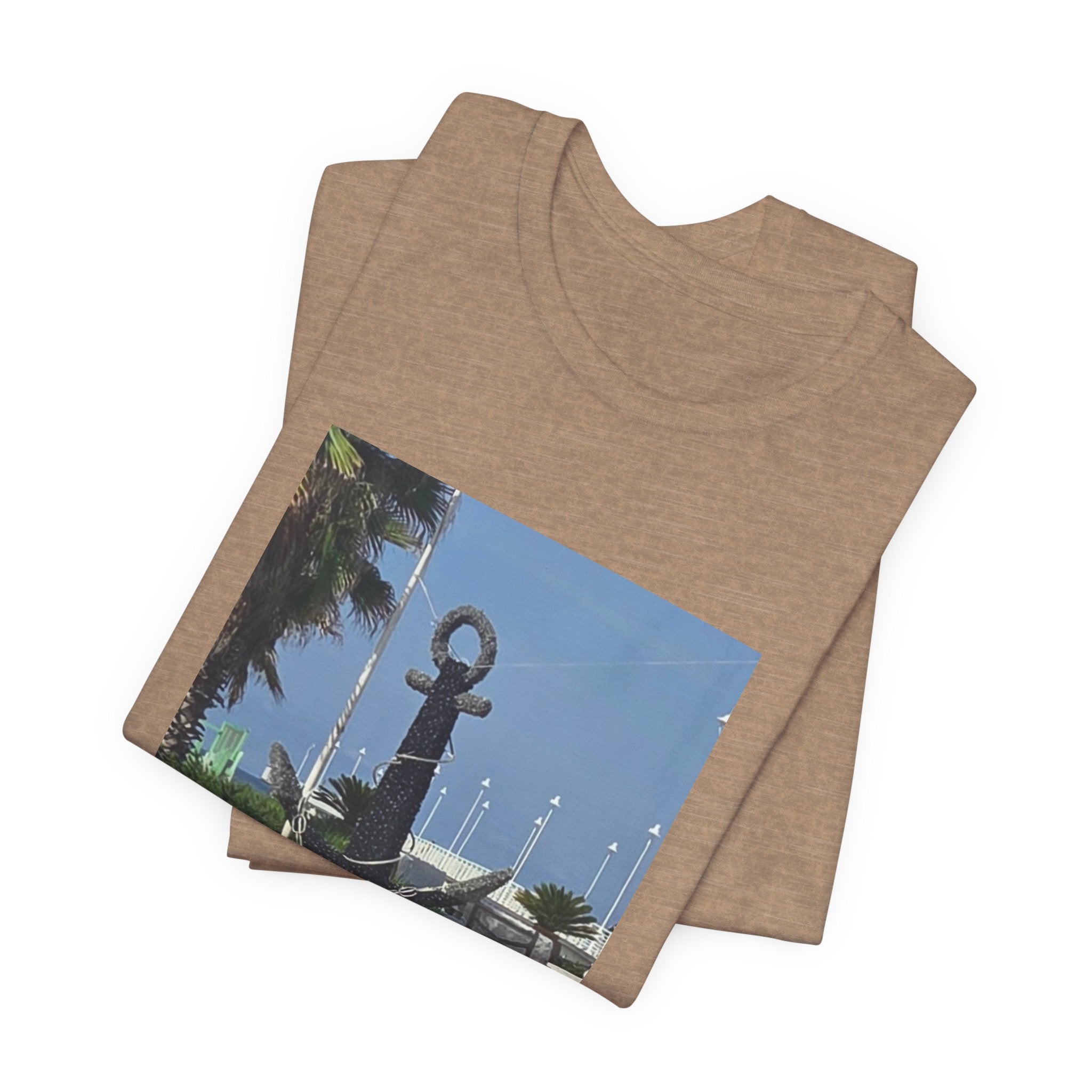 Anchor Statue Photo Tee — Coastal Nautical T-Shirt