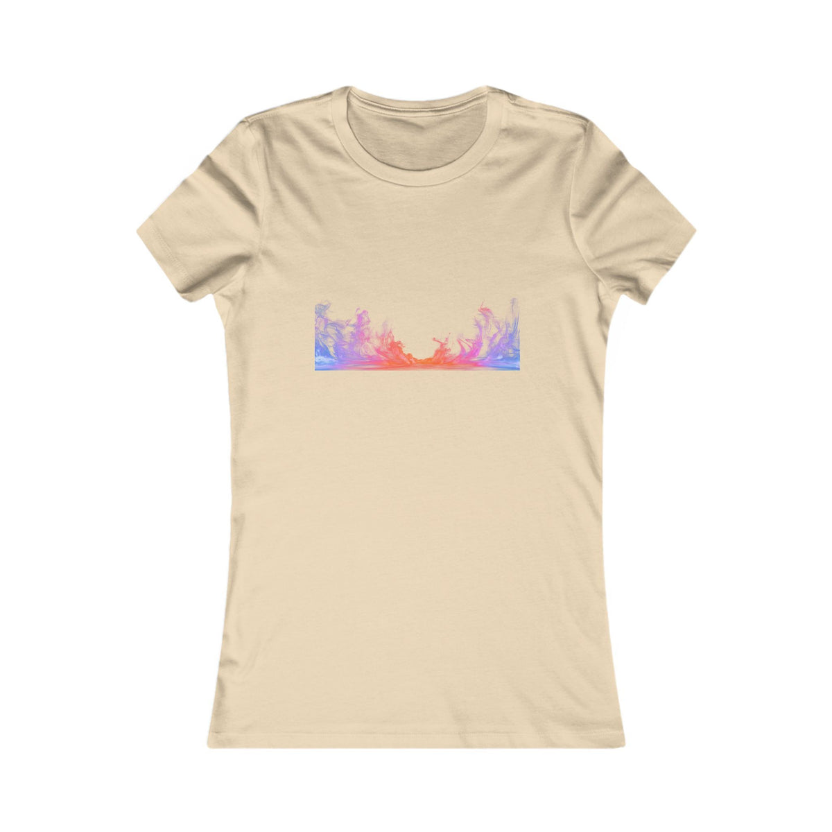 Women's Sunset Forest Tee — Pastel Mountain & Trees Graphic Shirt