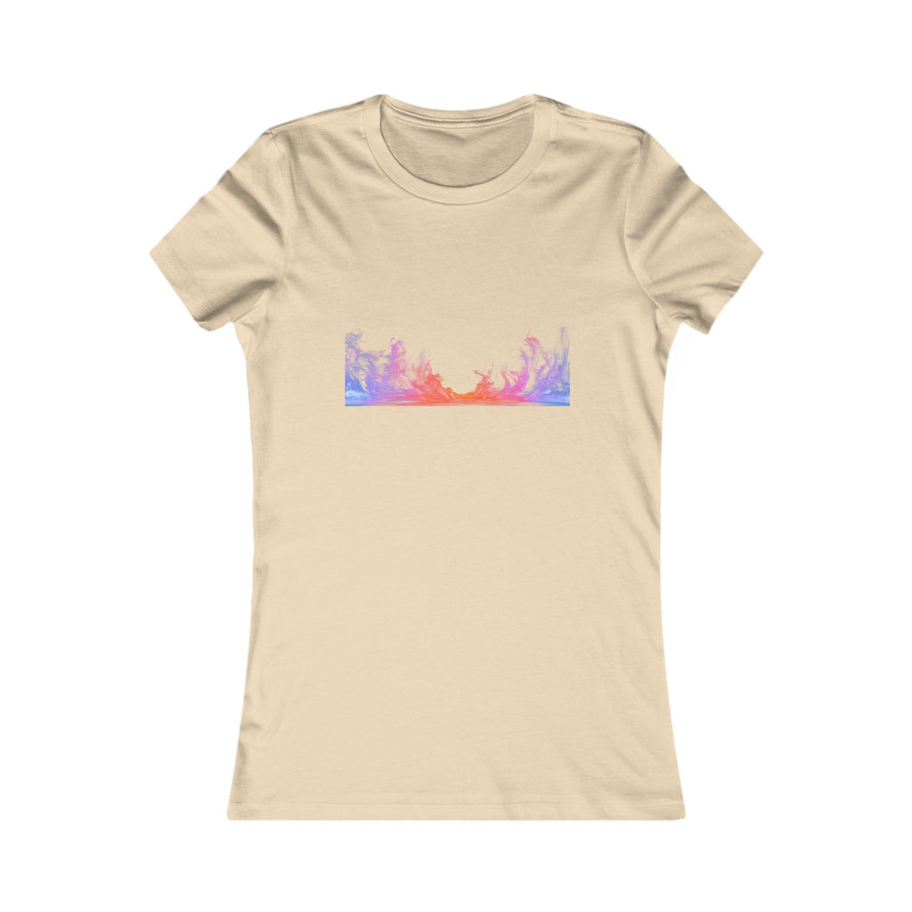 Women's Sunset Forest Tee — Pastel Mountain & Trees Graphic Shirt