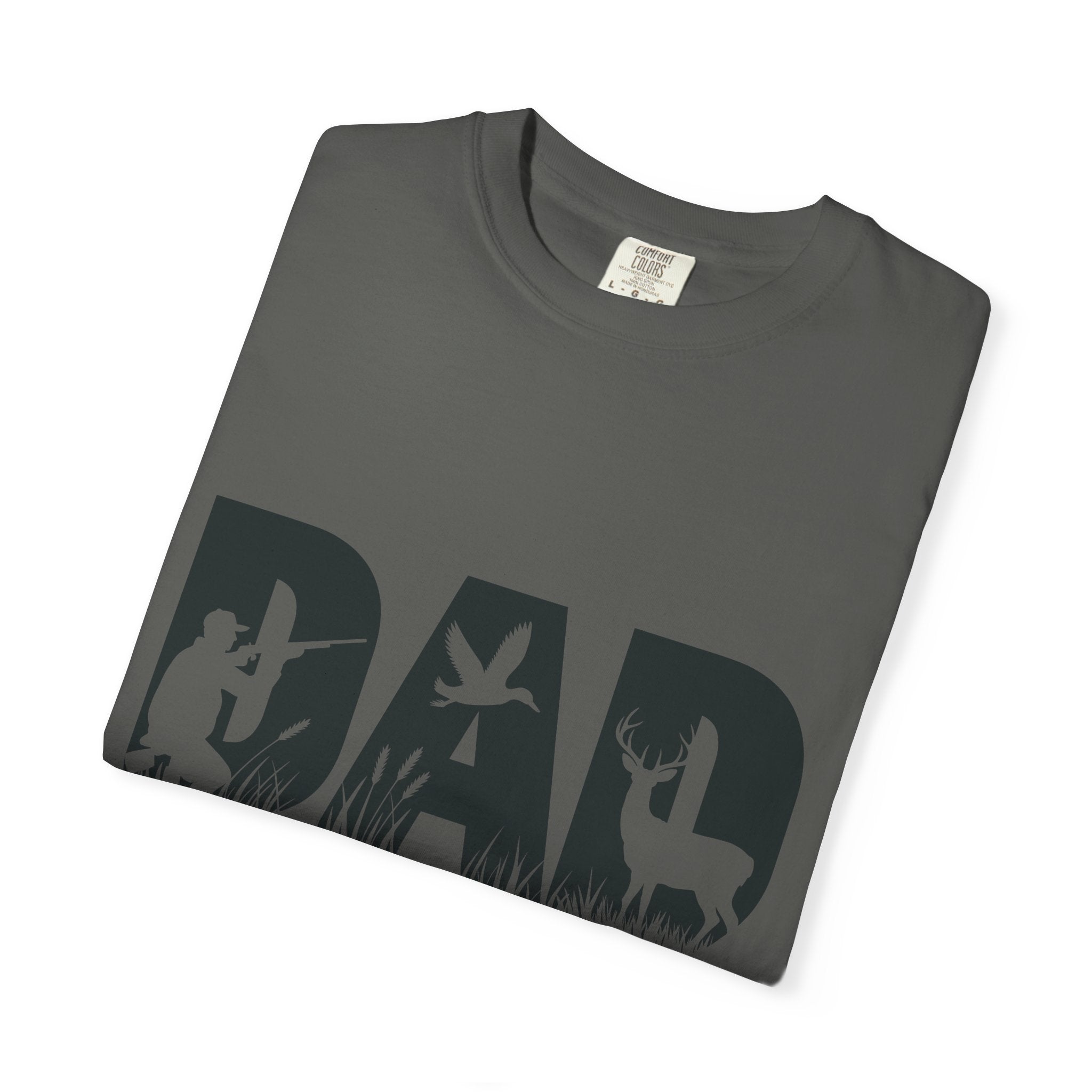 Dad Silhouette Nature T-Shirt — 'DAD' Deer & Camper Outdoor Graphic Tee