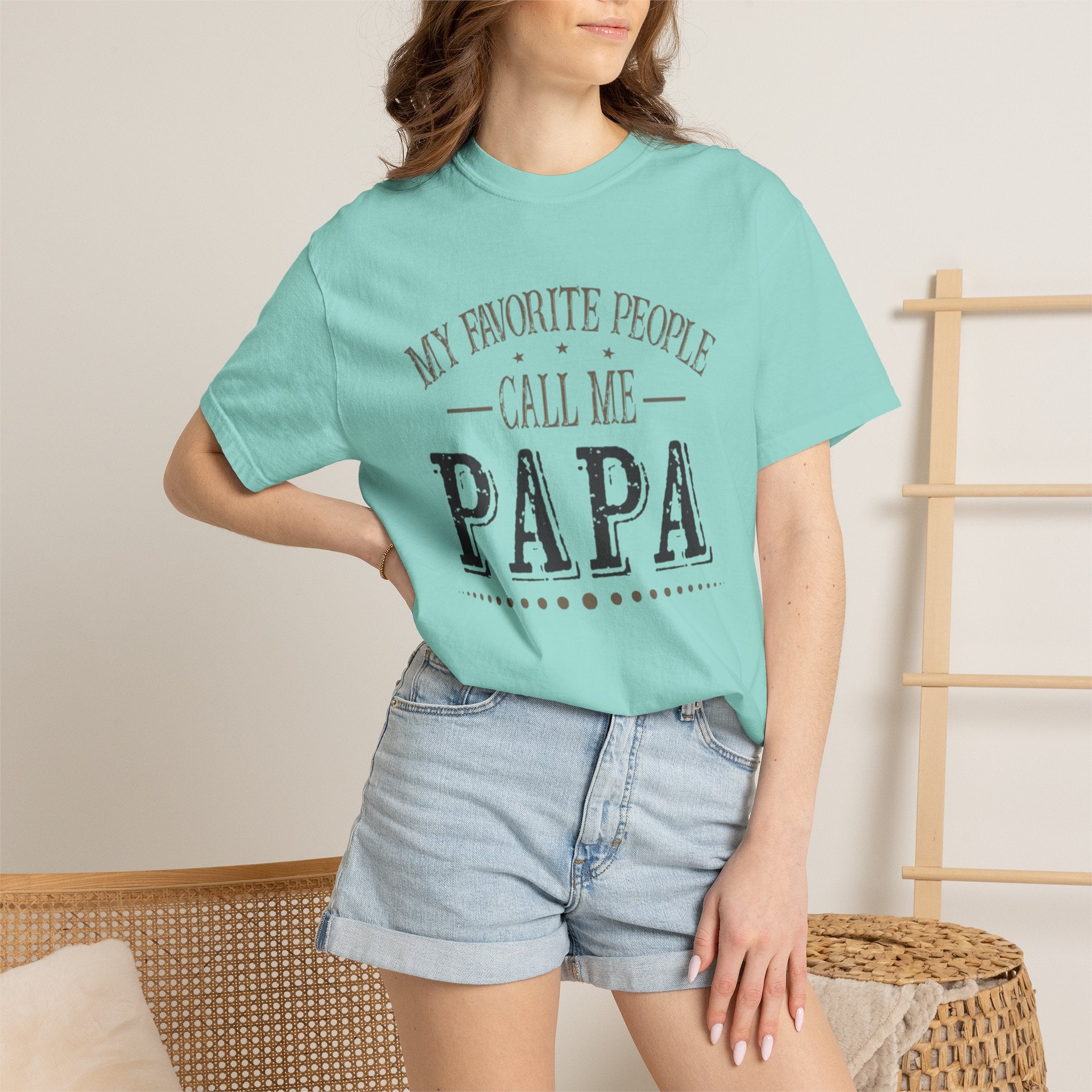 Papa T-Shirt – “My Favorite People Call Me Papa” Vintage Dad Tee
