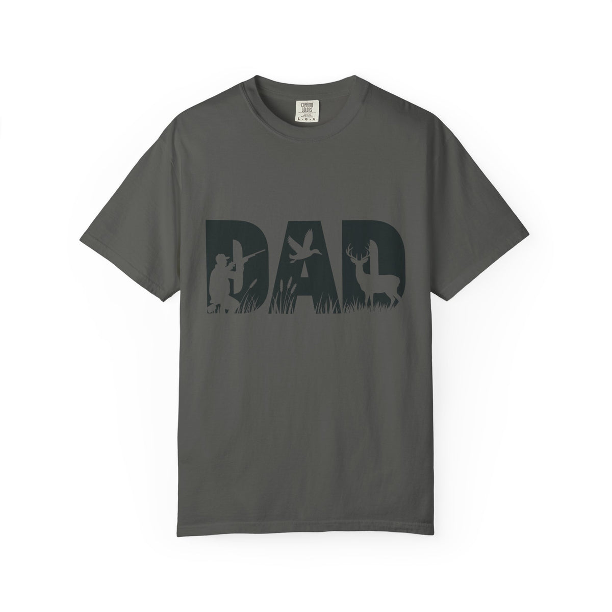Dad Silhouette Nature T-Shirt — 'DAD' Deer & Camper Outdoor Graphic Tee