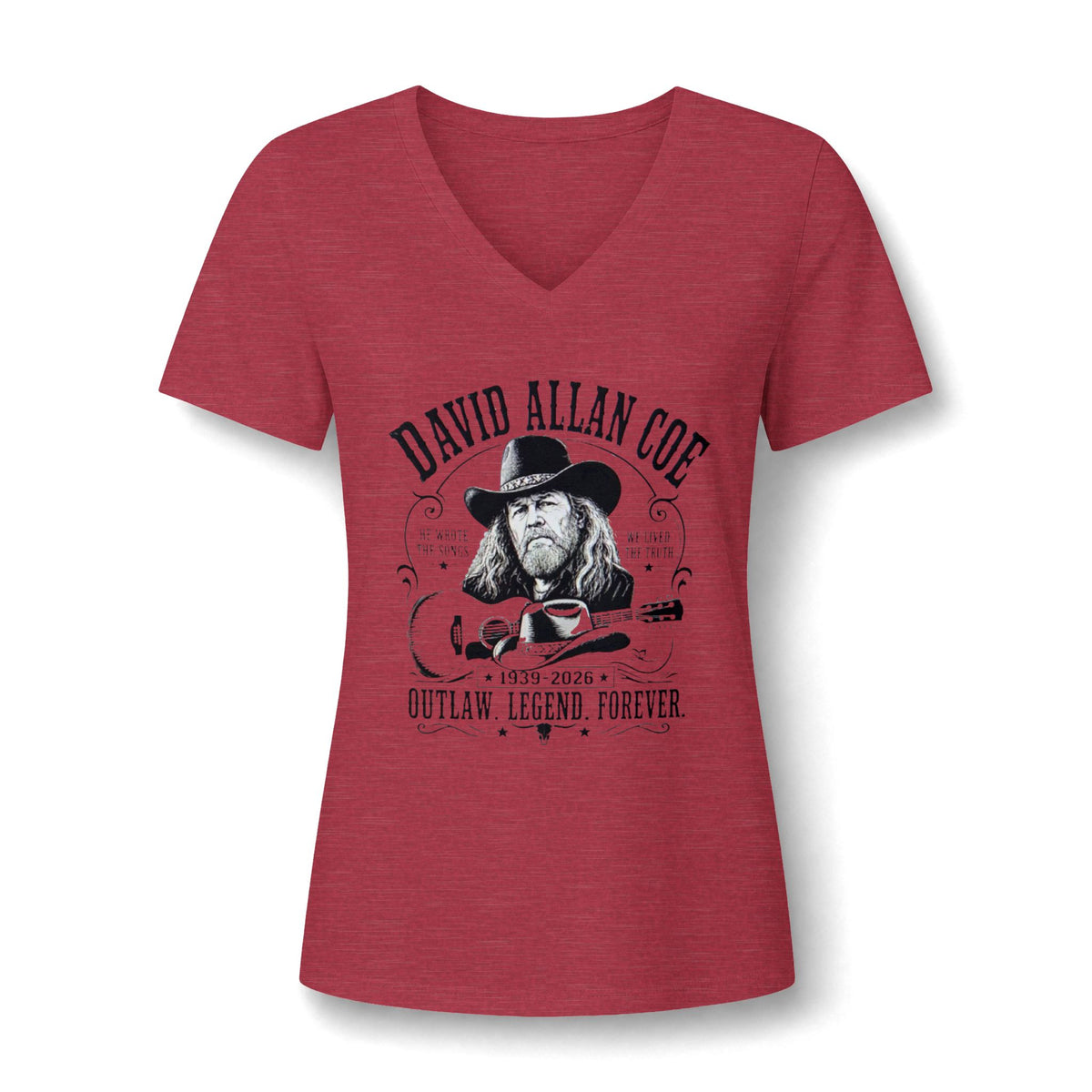 Outlaw Legend V-Neck Tee — "Outlaw, Legend, Forever" Memorial Graphic