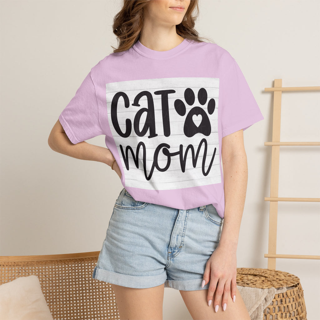 Garment-Dyed Cat Mom Tee