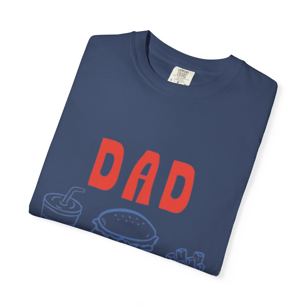 Dad Tax T-Shirt — Funny Father’s Day Tee with Burger, Fries & Drink Graphic