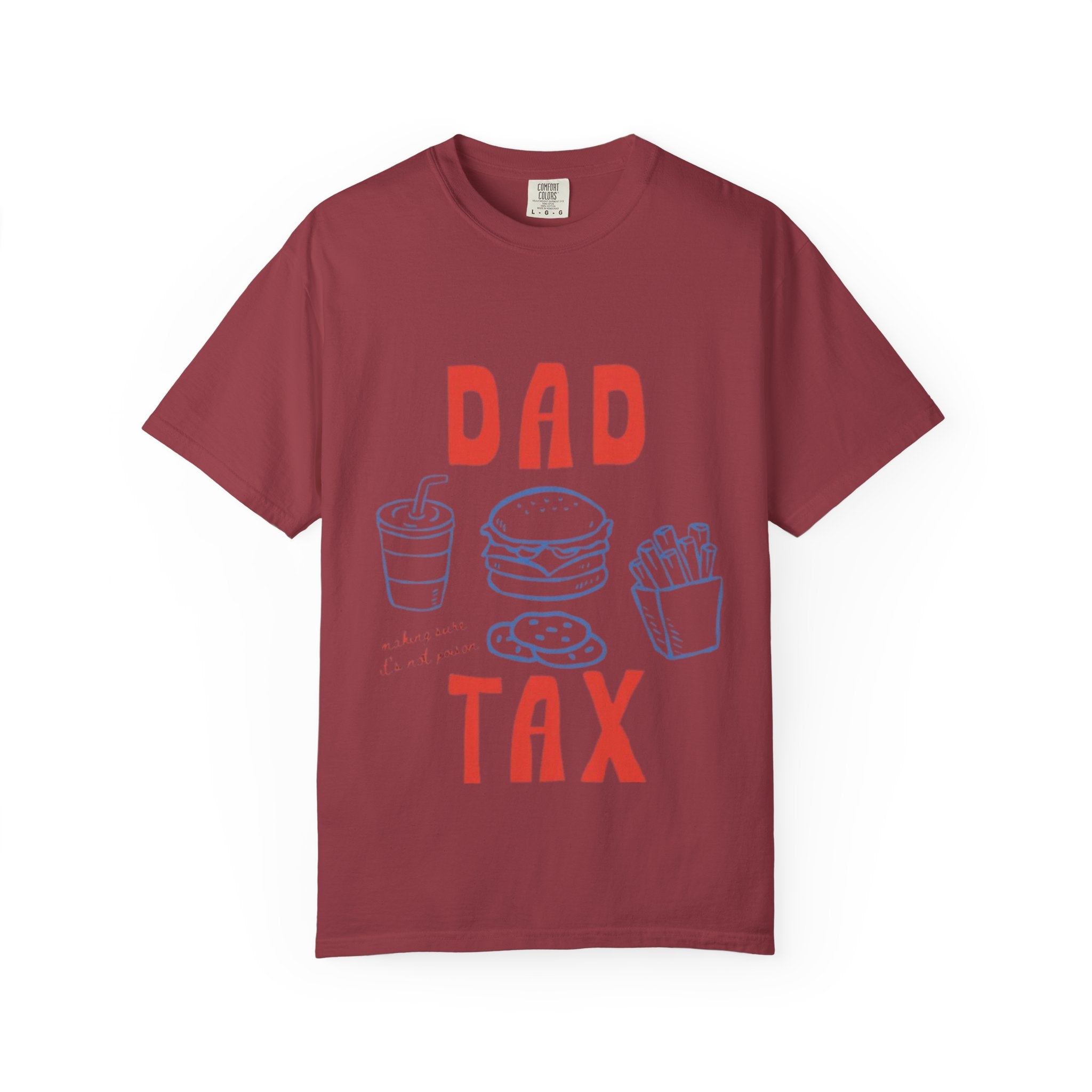 Dad Tax T-Shirt — Funny Father’s Day Tee with Burger, Fries & Drink Graphic